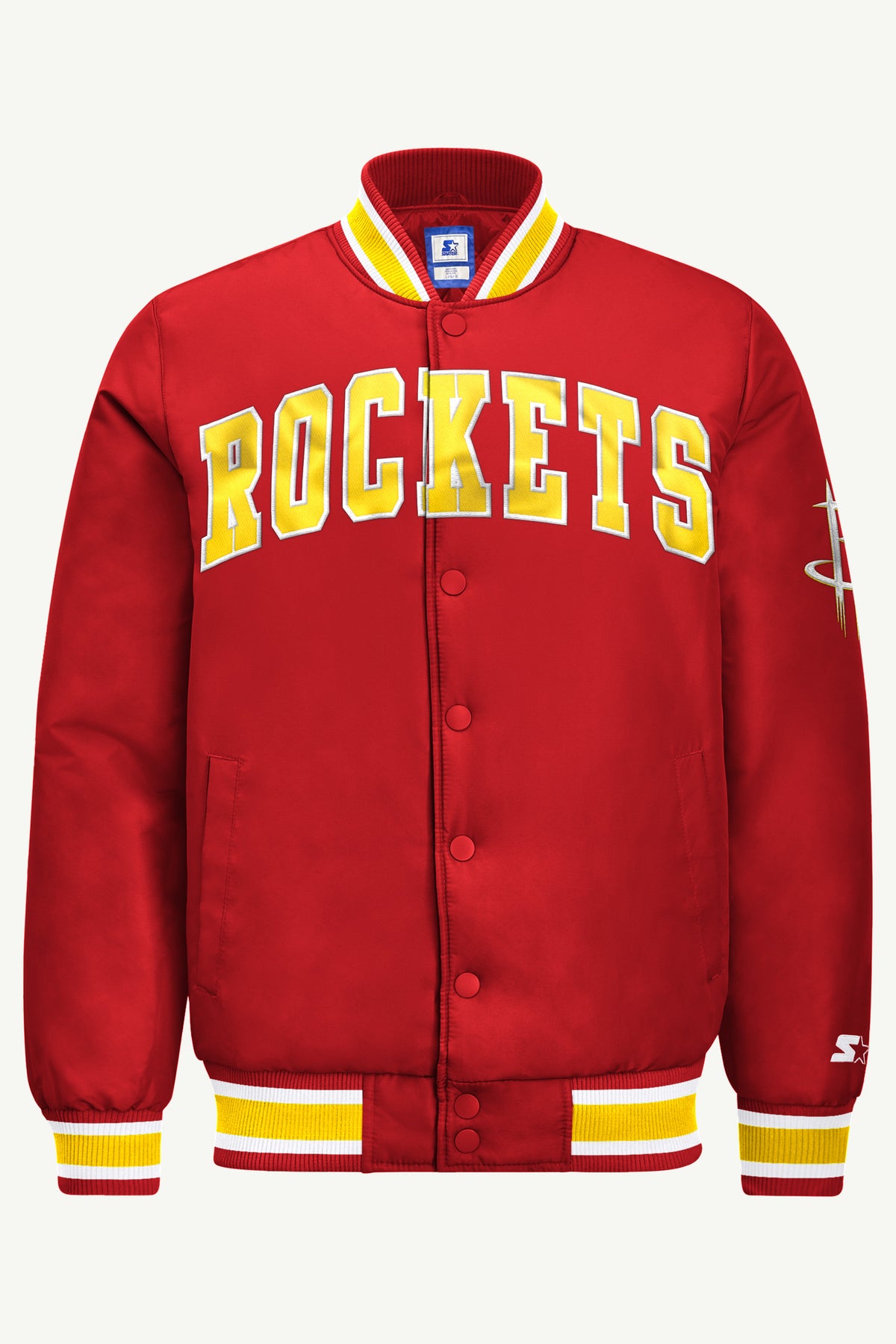 MENS HOUSTON ROCKETS ACROSS SATIN VARSITY JACKET View 2