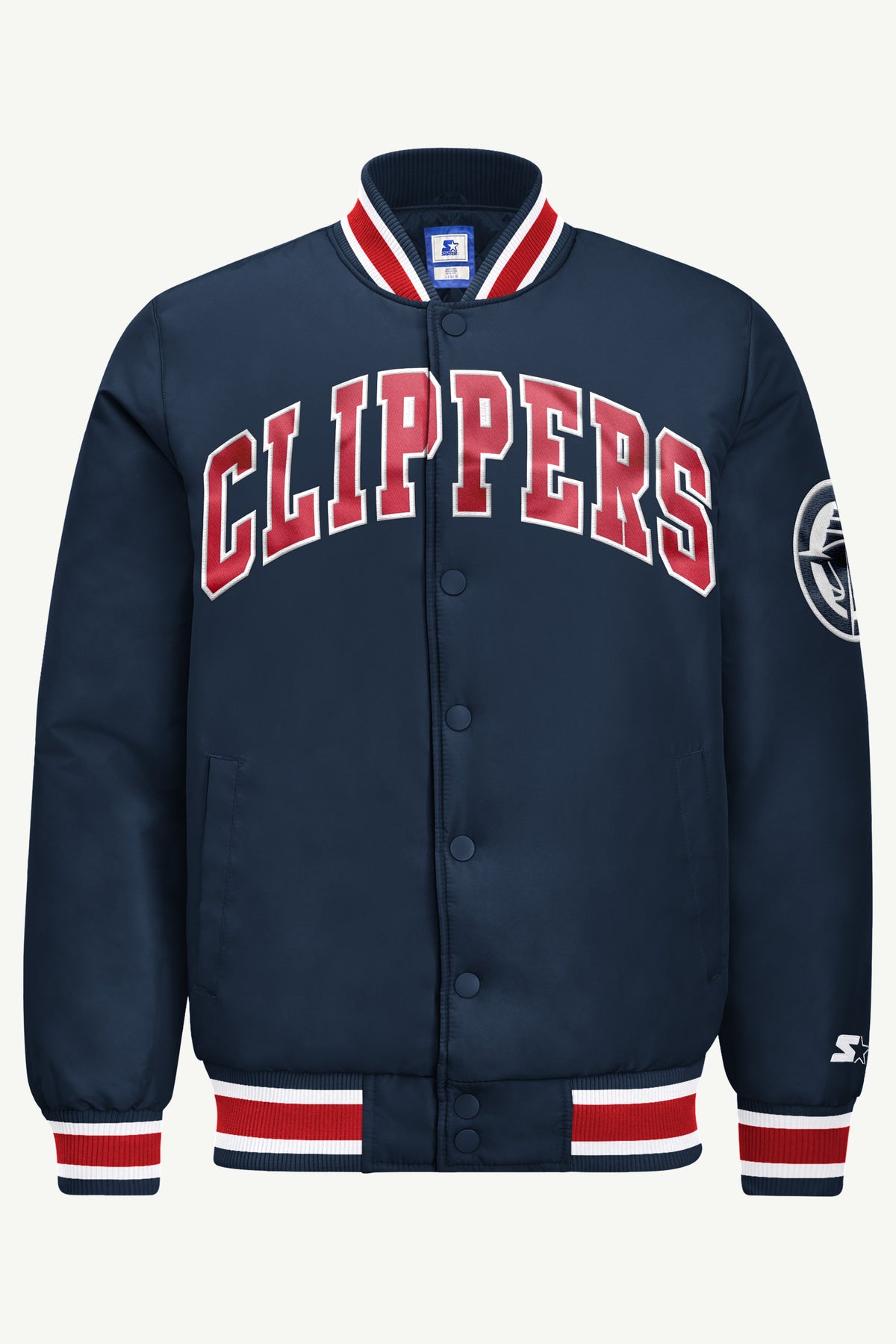 MENS LOS ANGELES CLIPPERS ACROSS SATIN VARSITY JACKET View 2