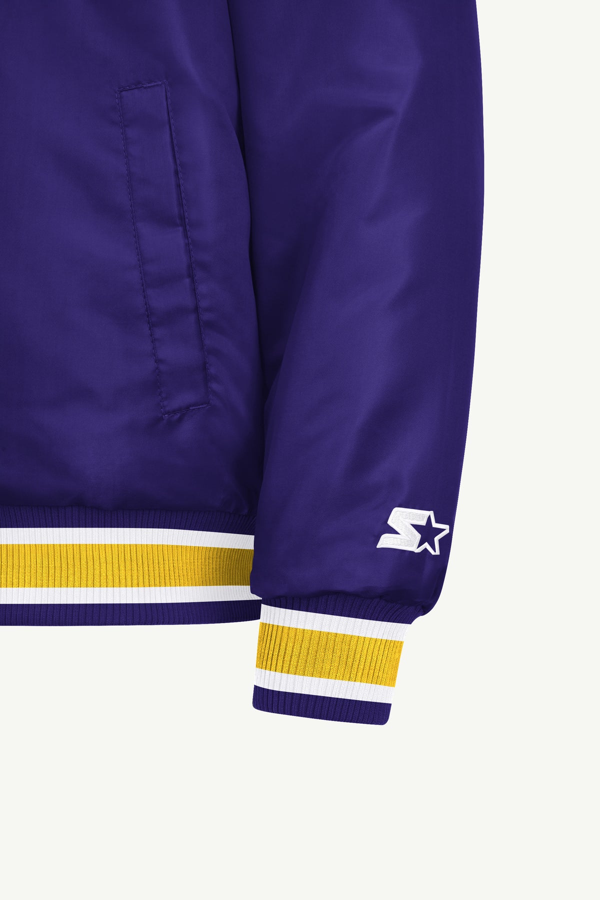 MENS LOS ANGELES LAKERS ACROSS SATIN VARSITY JACKET View 5