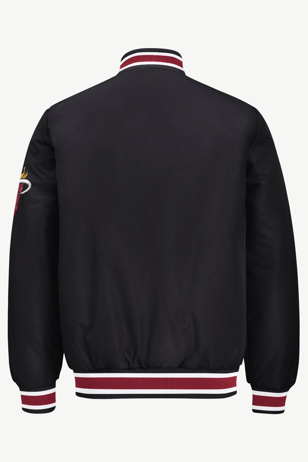 MENS MIAMI HEAT ACROSS SATIN VARSITY JACKET View 3 | Miami Heat