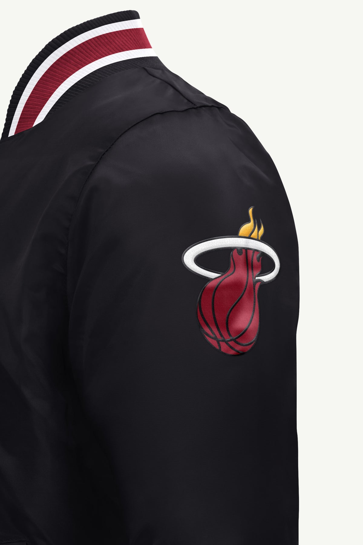 MENS MIAMI HEAT ACROSS SATIN VARSITY JACKET View 4 | Miami Heat