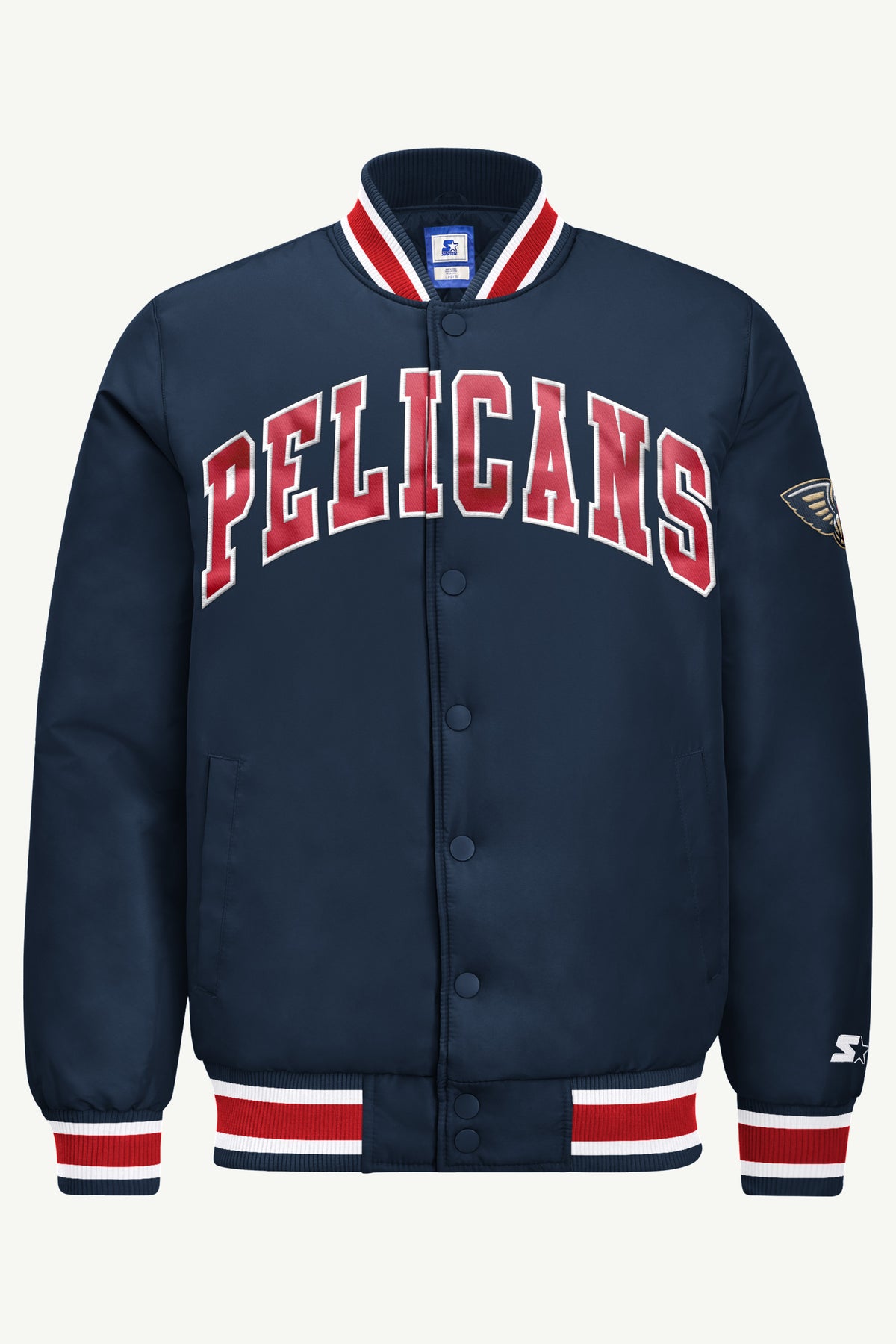 MENS NEW ORLEANS PELICANS ACROSS SATIN VARSITY JACKET View 2