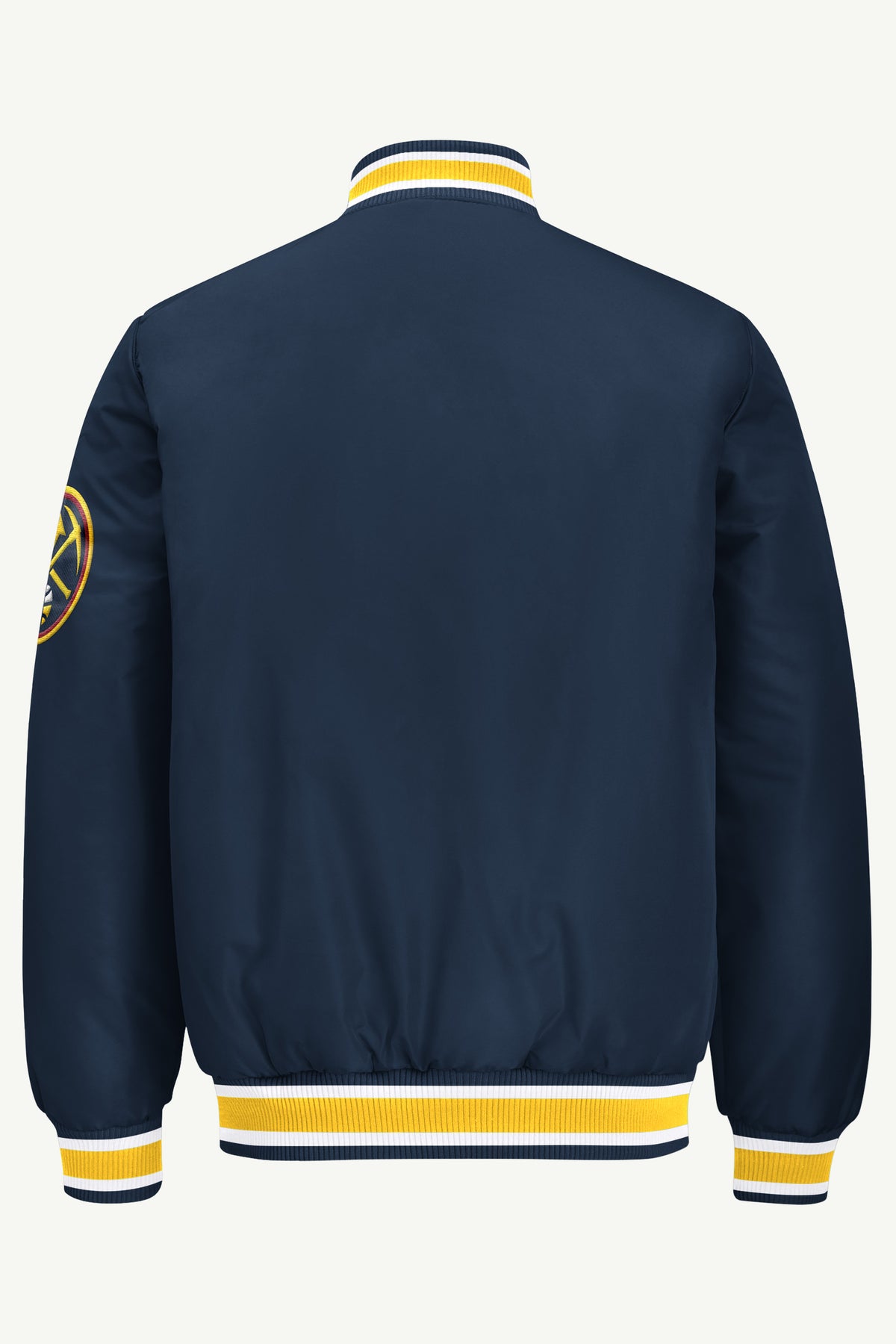 MENS DENVER NUGGETS ACROSS SATIN VARSITY JACKET View 3