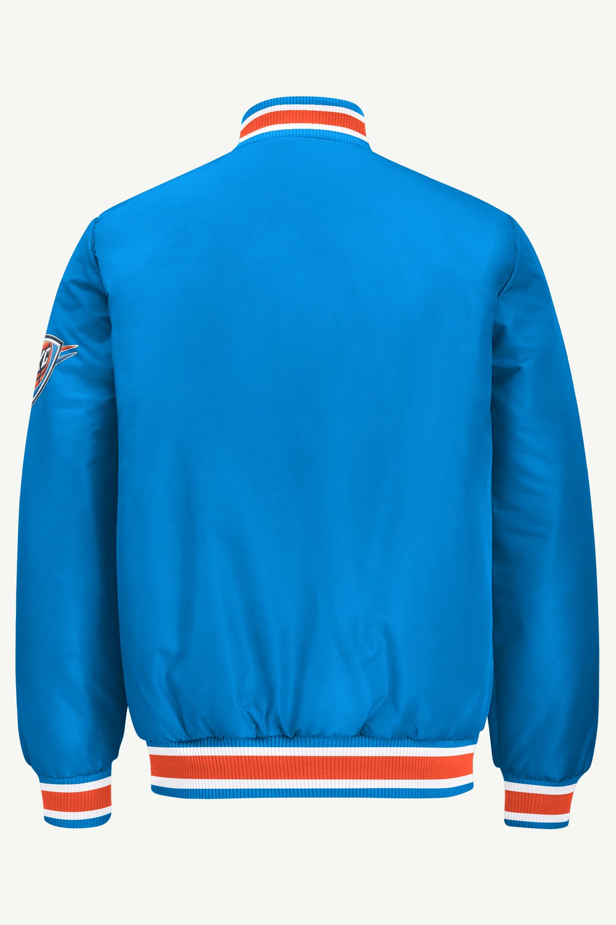 MENS OKLAHOMA CITY THUNDER ACROSS SATIN VARSITY JACKET View 3
