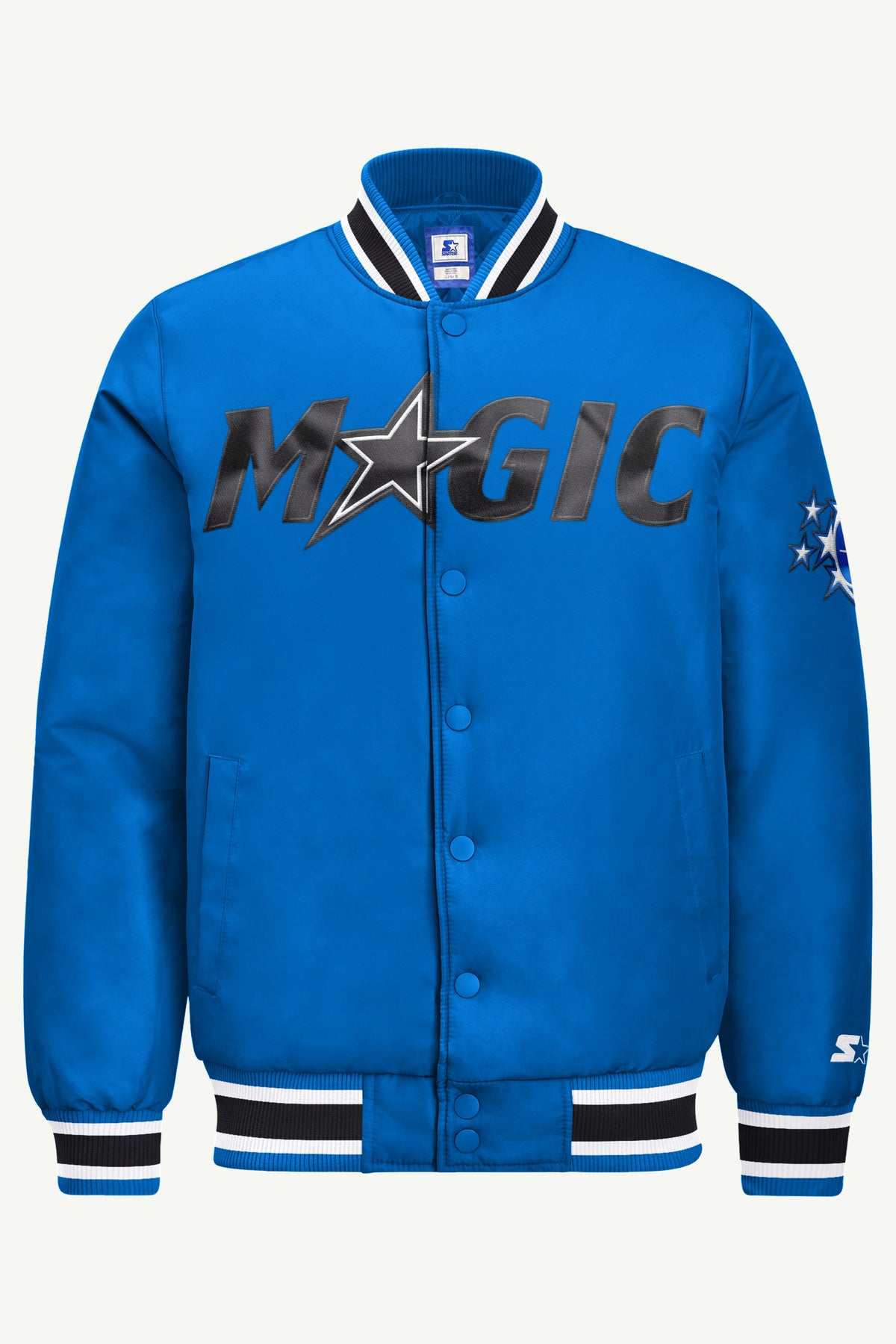 MENS ORLANDO MAGIC ACROSS SATIN VARSITY JACKET View 2