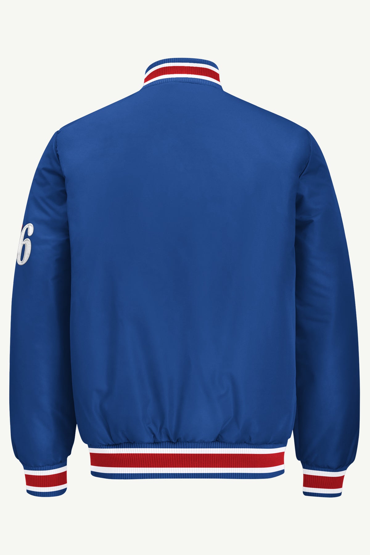 MENS PHILADELPHIA 76ERS ACROSS SATIN VARSITY JACKET View 3