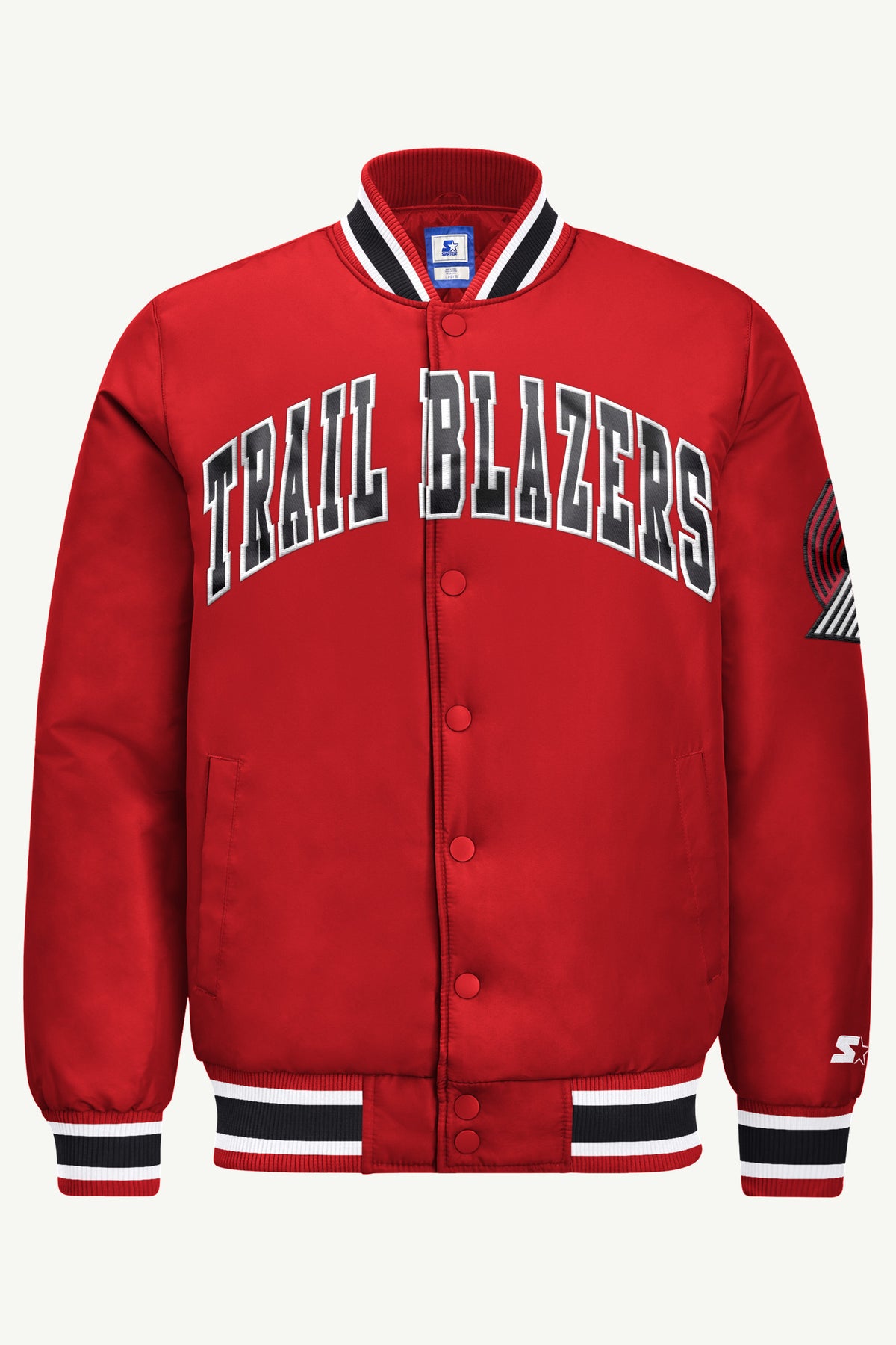 MENS PORTLAND TRAIL BLAZERS ACROSS SATIN VARSITY JACKET View 2