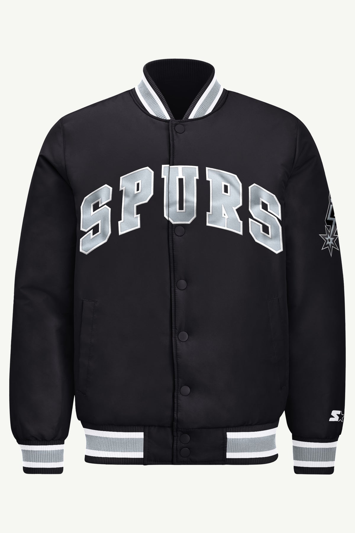 MENS SAN ANTONIO SPURS ACROSS SATIN VARSITY JACKET View 2