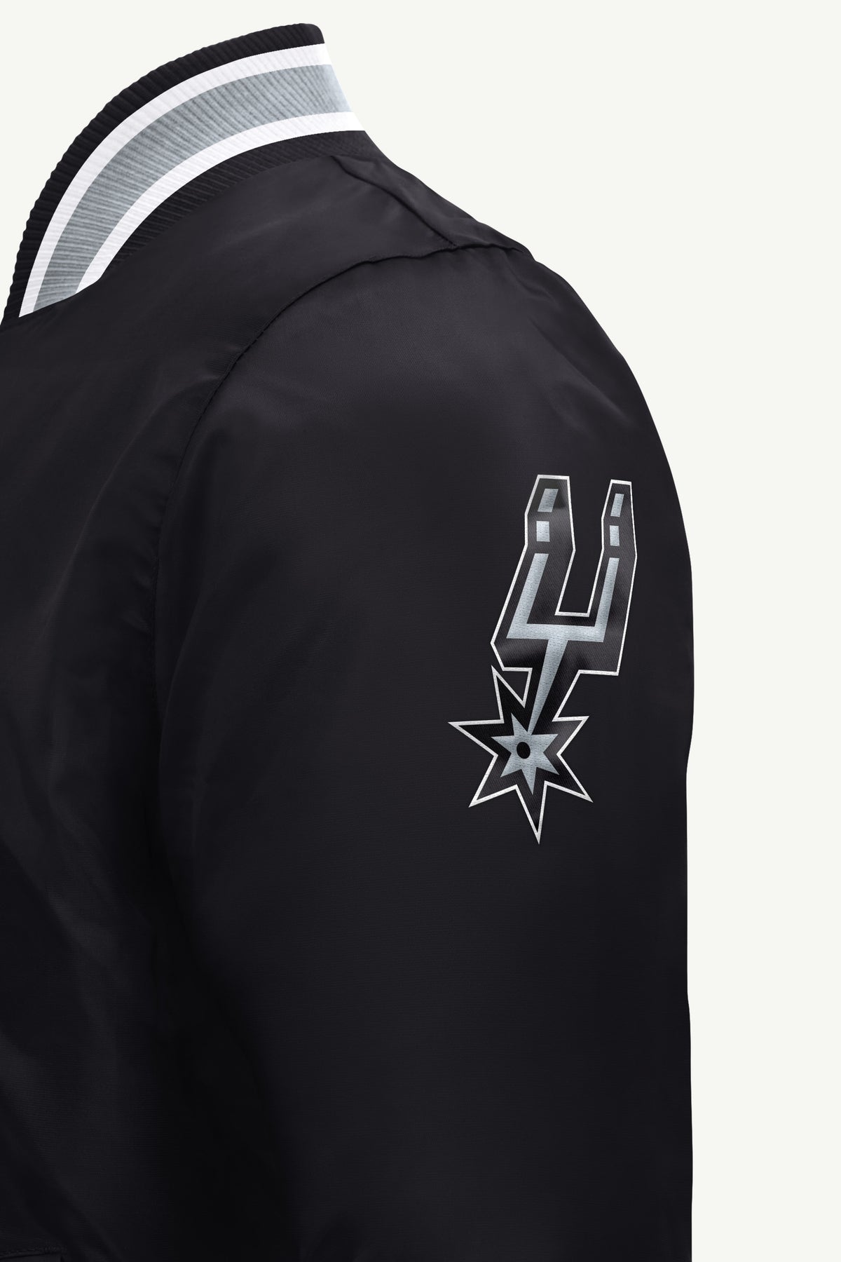 MENS SAN ANTONIO SPURS ACROSS SATIN VARSITY JACKET View 4