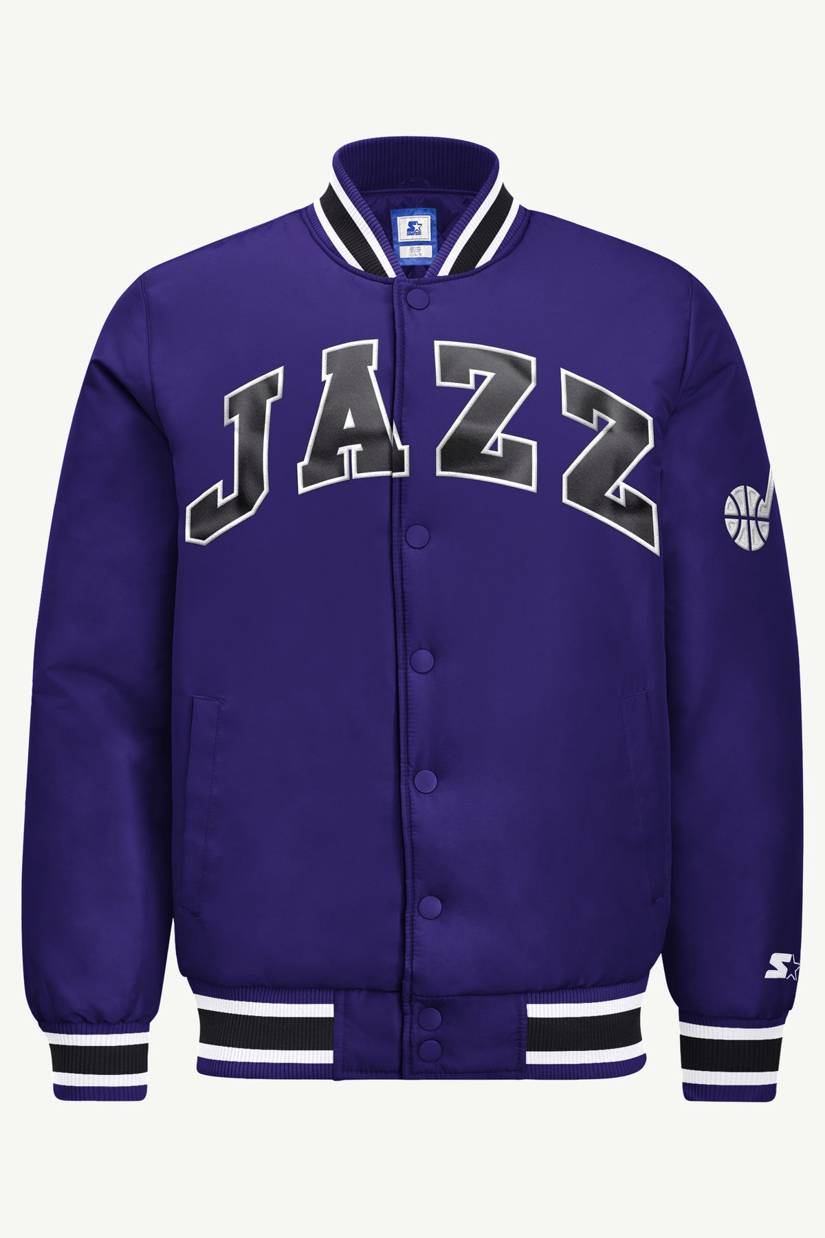 MENS UTAH JAZZ ACROSS SATIN VARSITY JACKET View 2