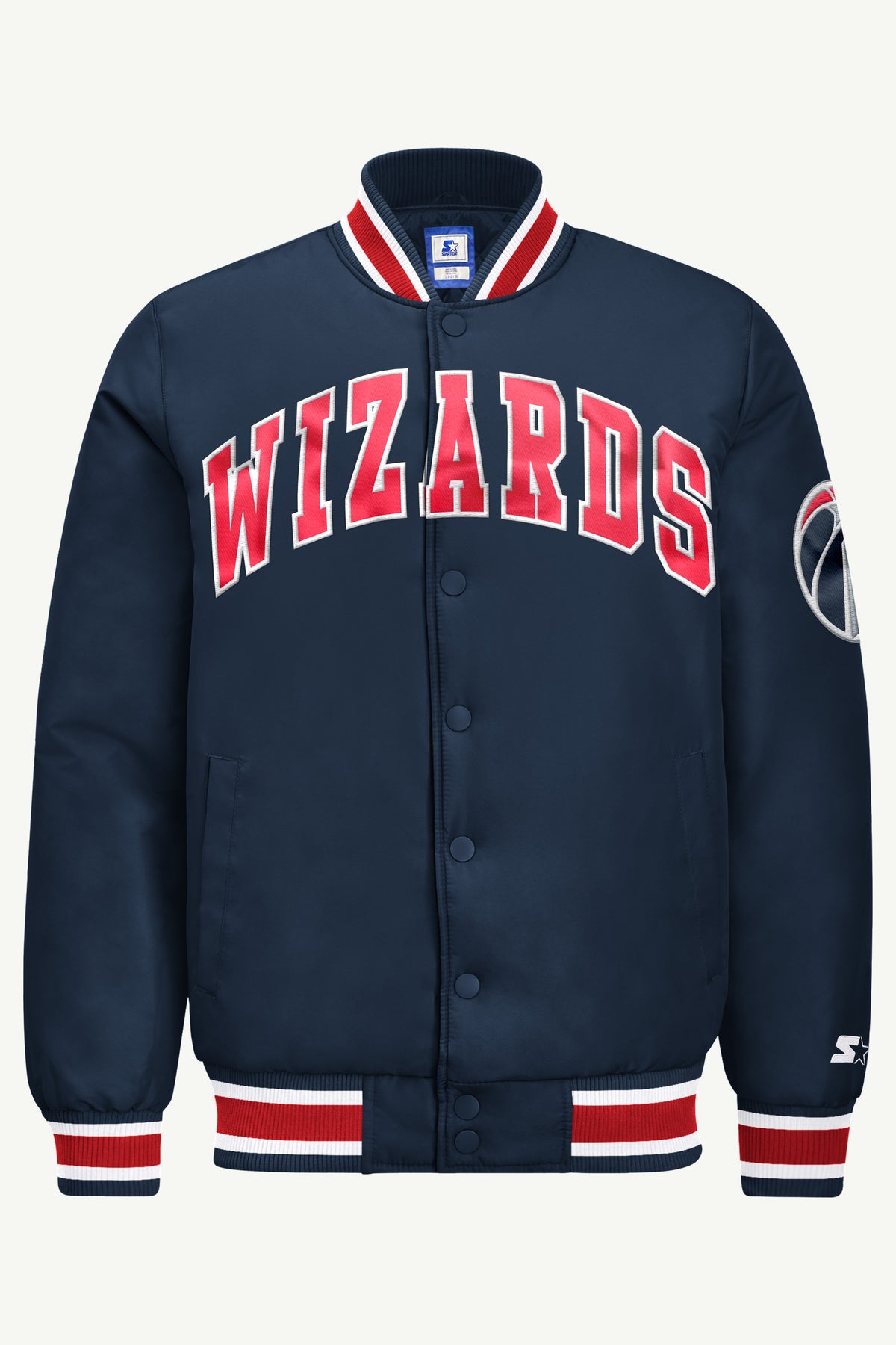 MENS WASHINGTON WIZARDS ACROSS SATIN VARSITY JACKET View 2