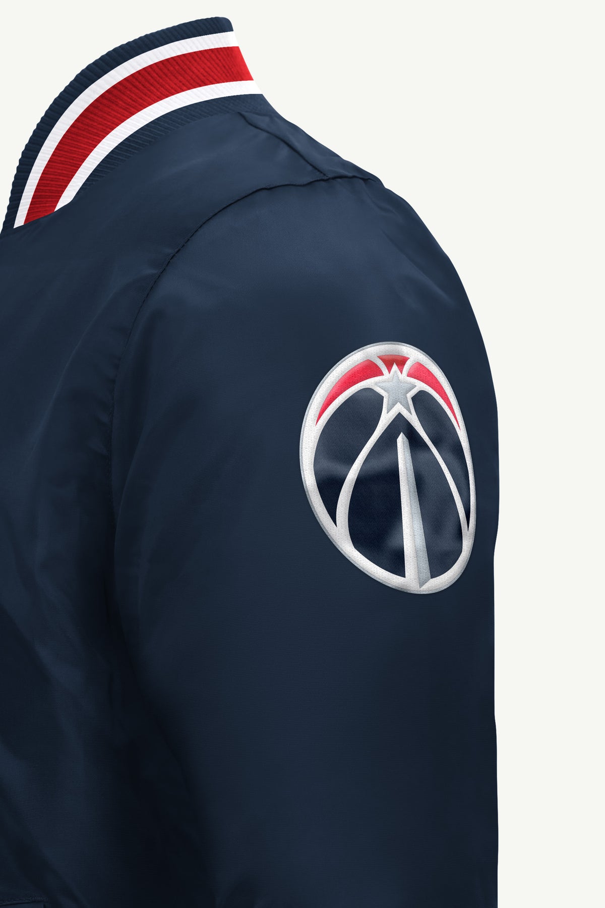 MENS WASHINGTON WIZARDS ACROSS SATIN VARSITY JACKET View 4