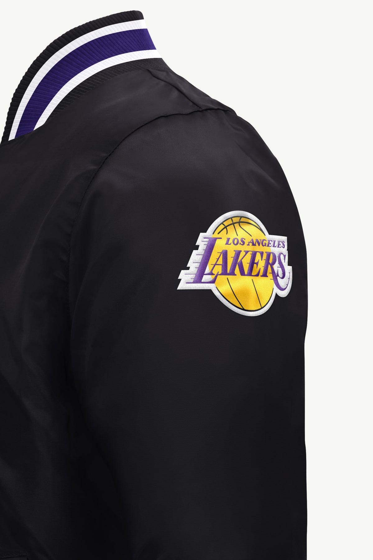 MENS LOS ANGELES LAKERS ACROSS SATIN VARSITY JACKET View 4 | STARTER JACKETS