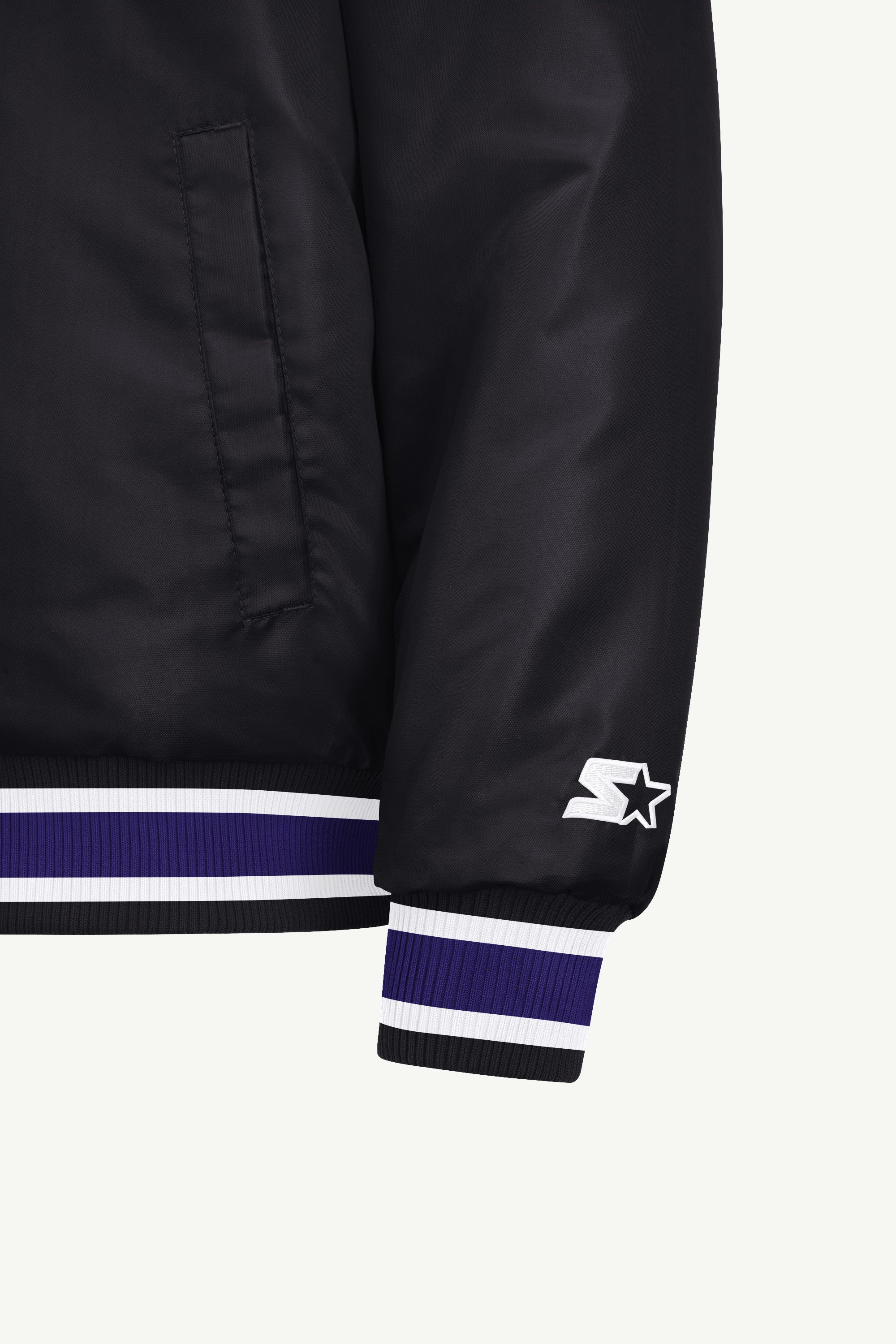 MENS LOS ANGELES LAKERS ACROSS SATIN VARSITY JACKET View 5 | STARTER JACKETS