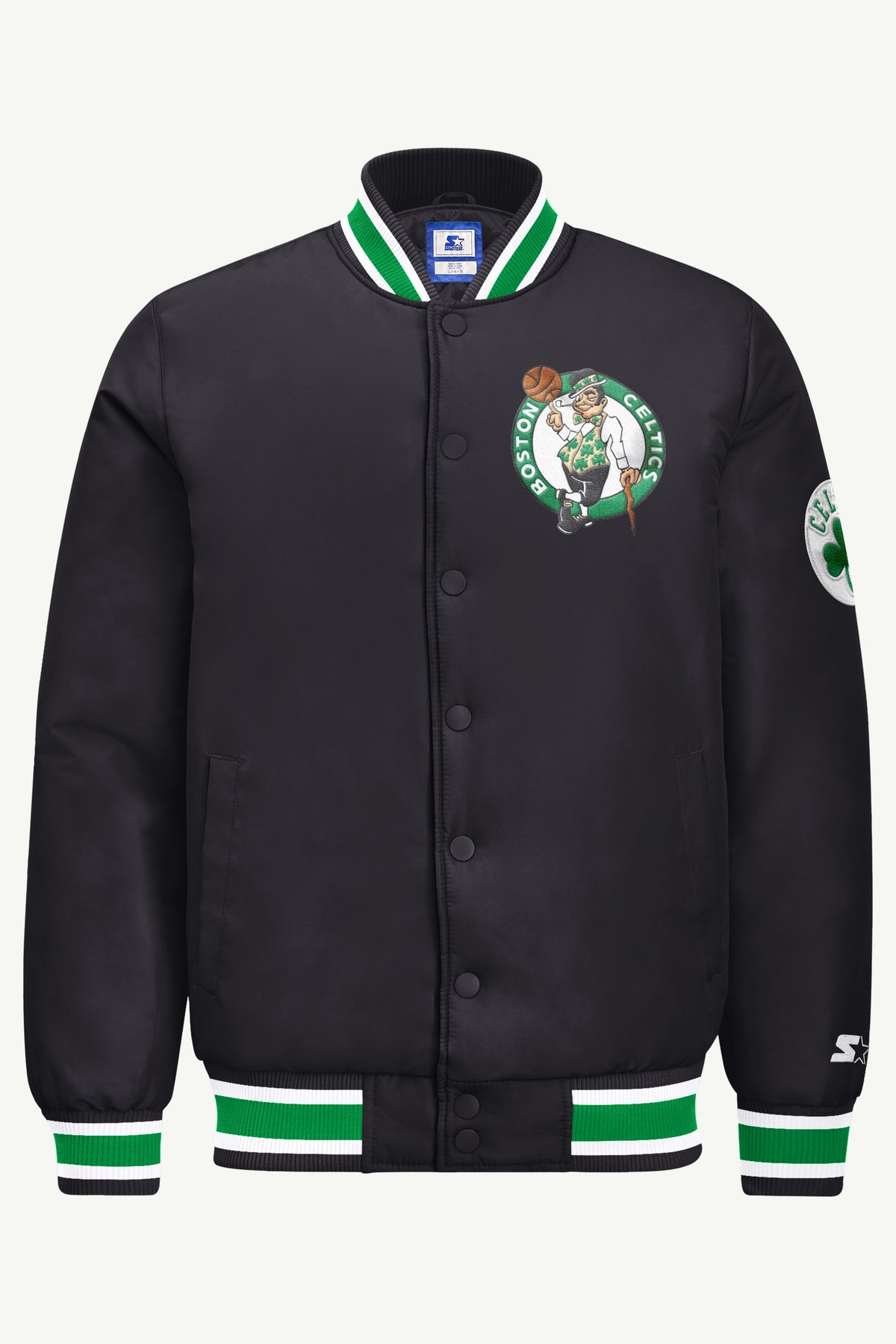 MENS BOSTON CELTICS GAME DAY SATIN VARSITY JACKET View 2