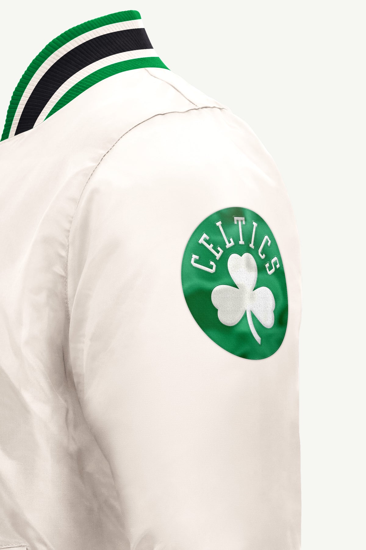 MENS BOSTON CELTICS ACROSS SATIN VARSITY JACKET View 4