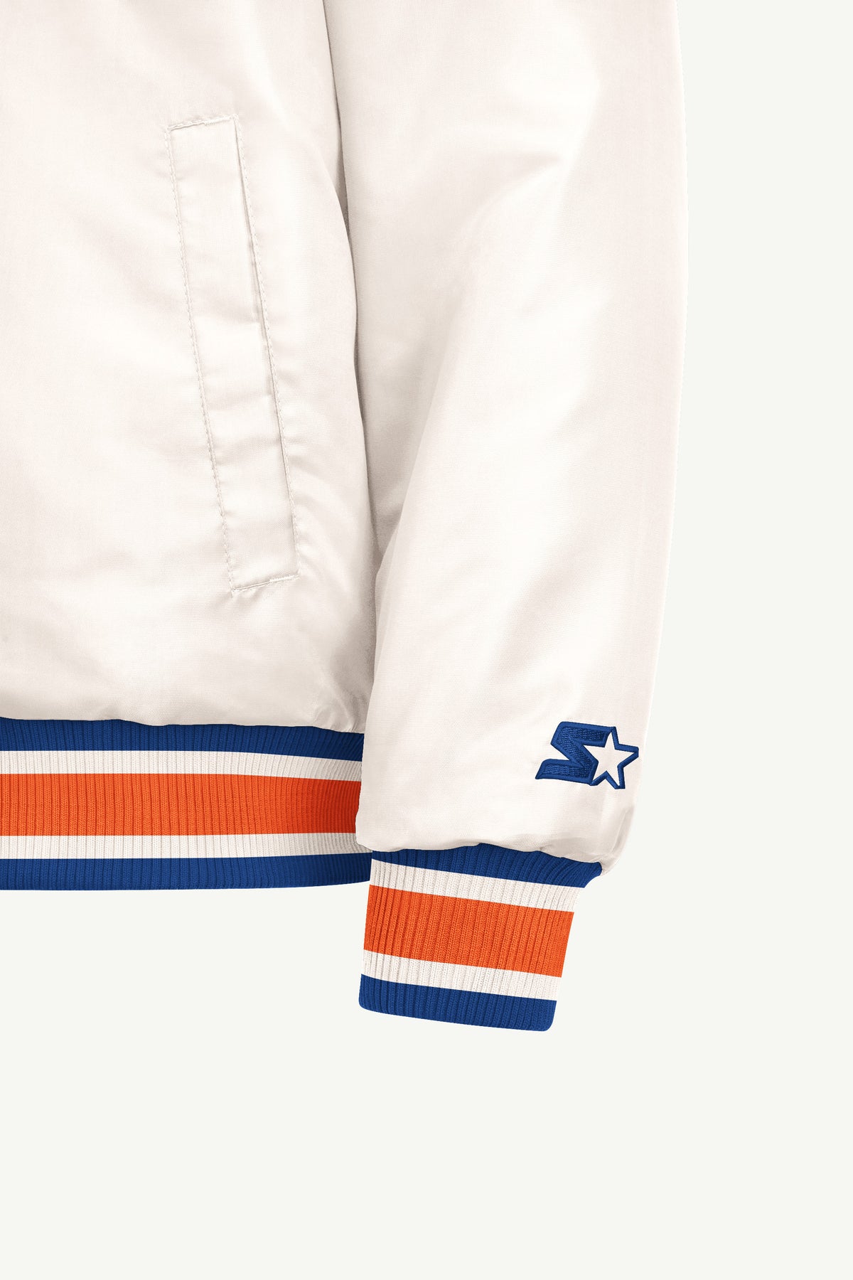 MENS NEW YORK KNICKS ACROSS SATIN VARSITY JACKET View 5