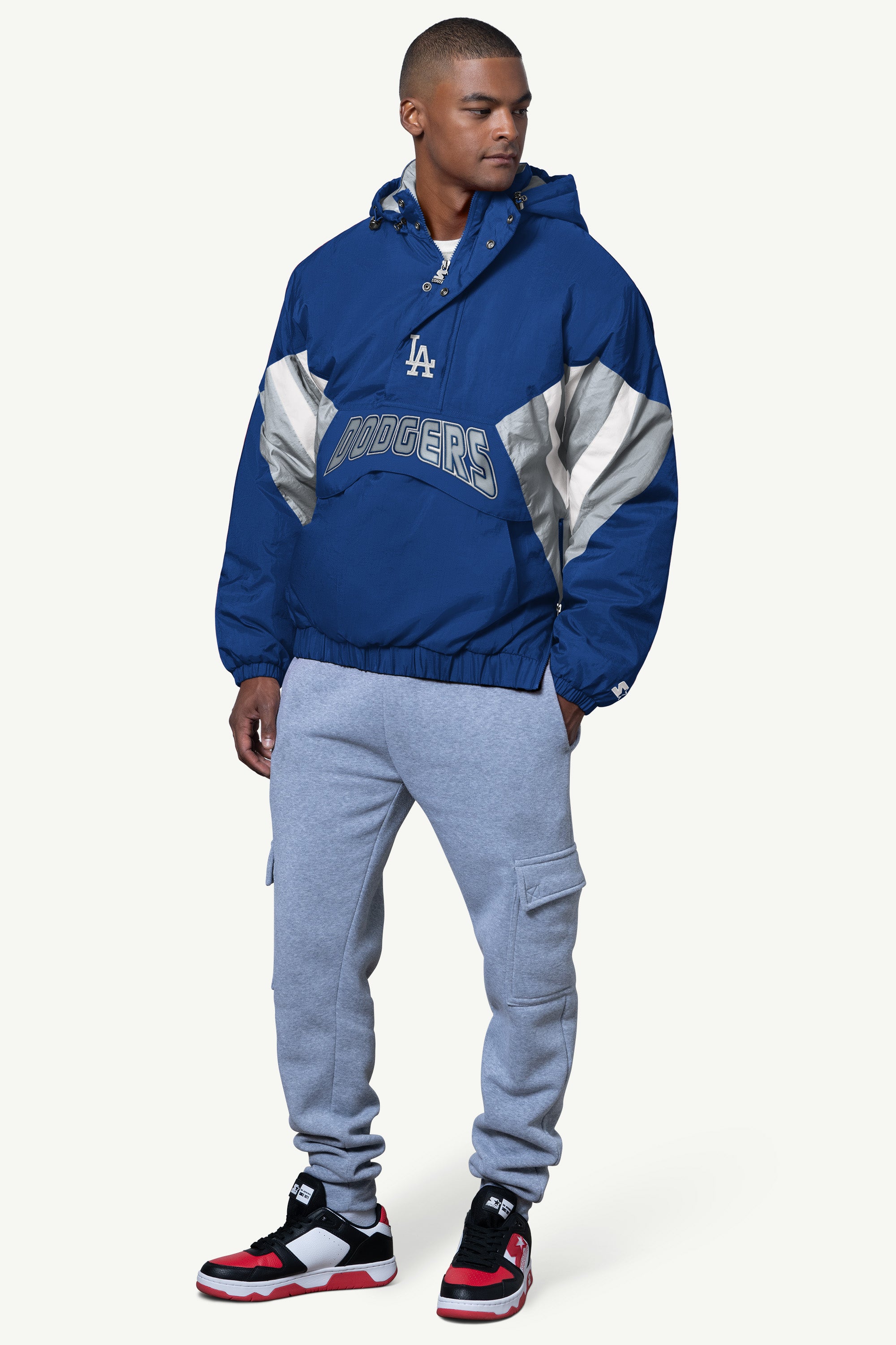 MENS LOS ANGELES DODGERS LINE UP BREAKAWAY CRINKLE POPOVER View 3 | Men's Windbreakers