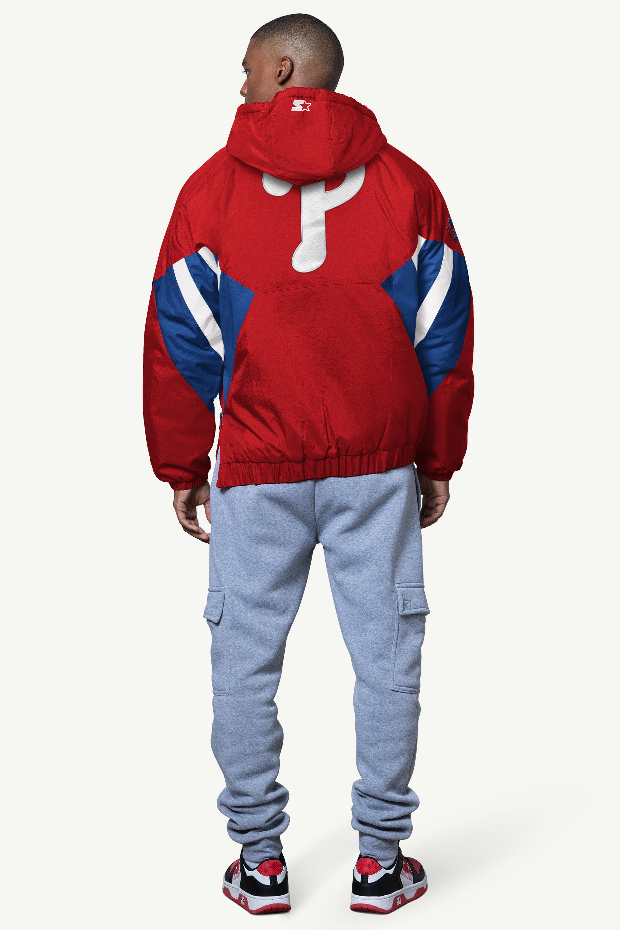 MENS PHILADELPHIA PHILLIES LINE UP BREAKAWAY CRINKLE POPOVER View 2 | Men's Windbreakers