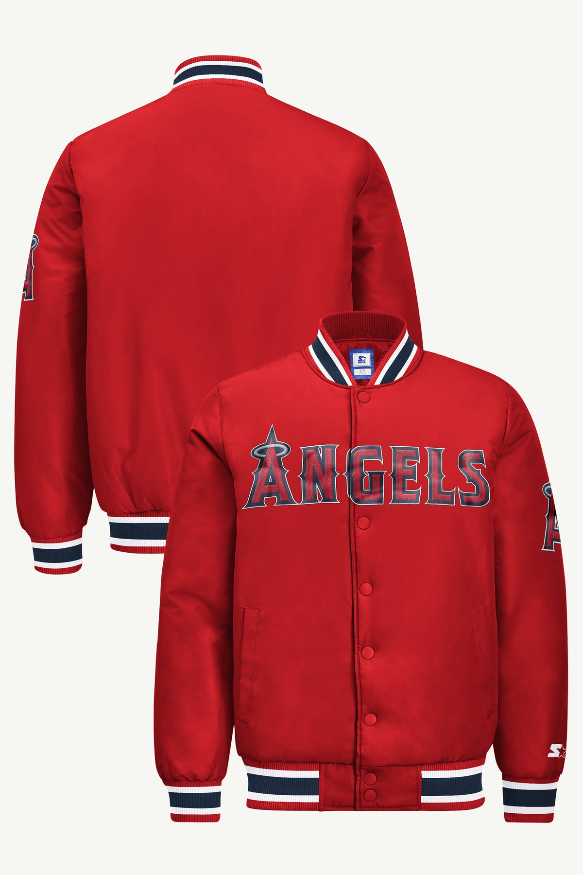 MENS ANAHEIM ANGELS  ACROSS SATIN VARSITY JACKET View 1