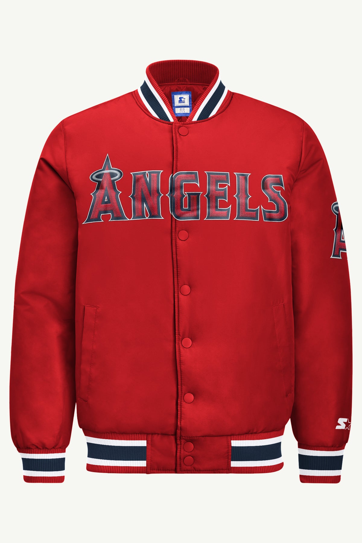 MENS ANAHEIM ANGELS  ACROSS SATIN VARSITY JACKET View 2