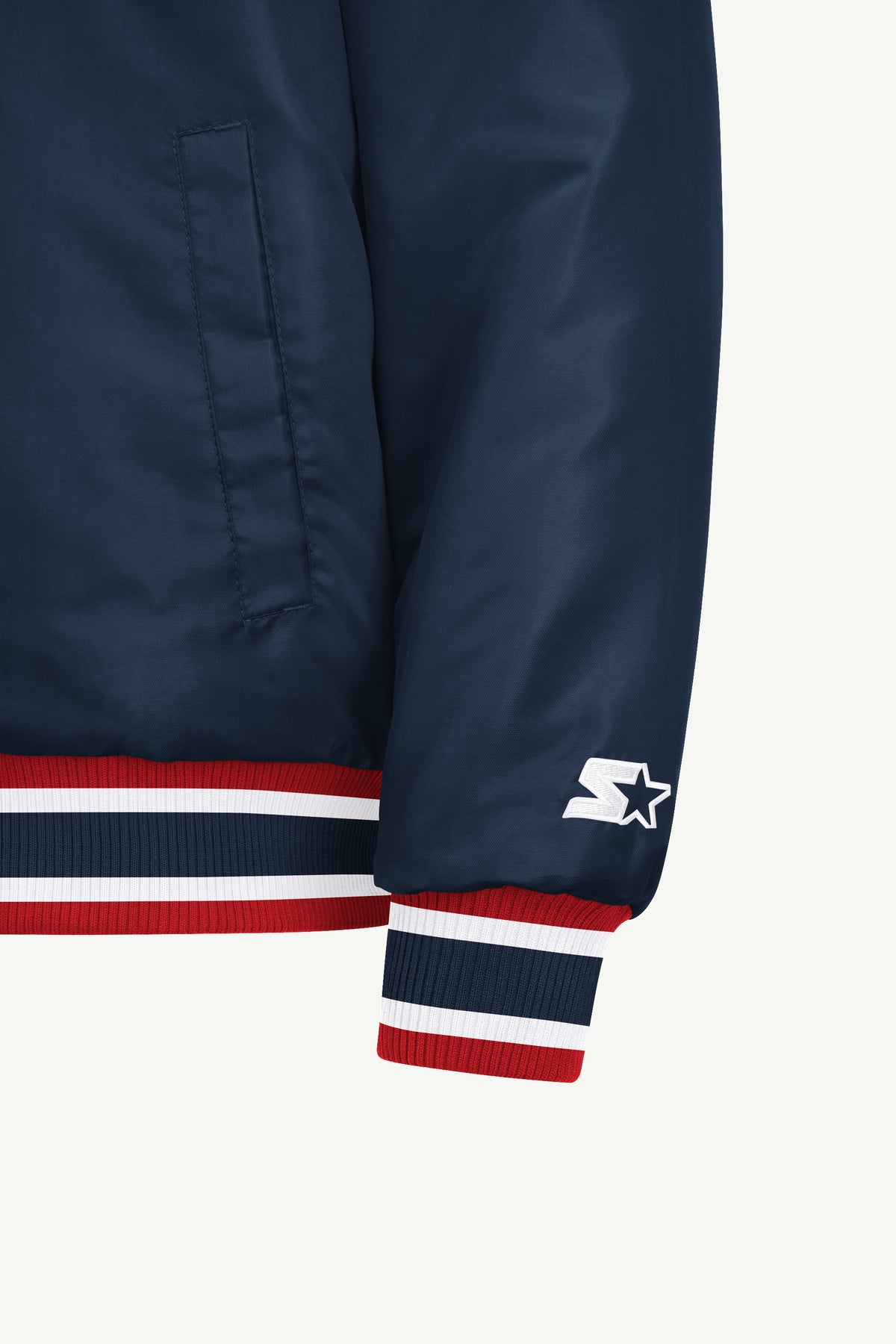 MENS ATLANTA BRAVES ACROSS SATIN VARSITY JACKET View 5