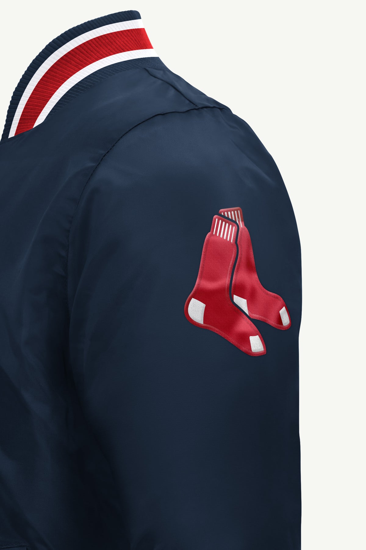 MENS BOSTON RED SOX ACROSS SATIN VARSITY JACKET View 4