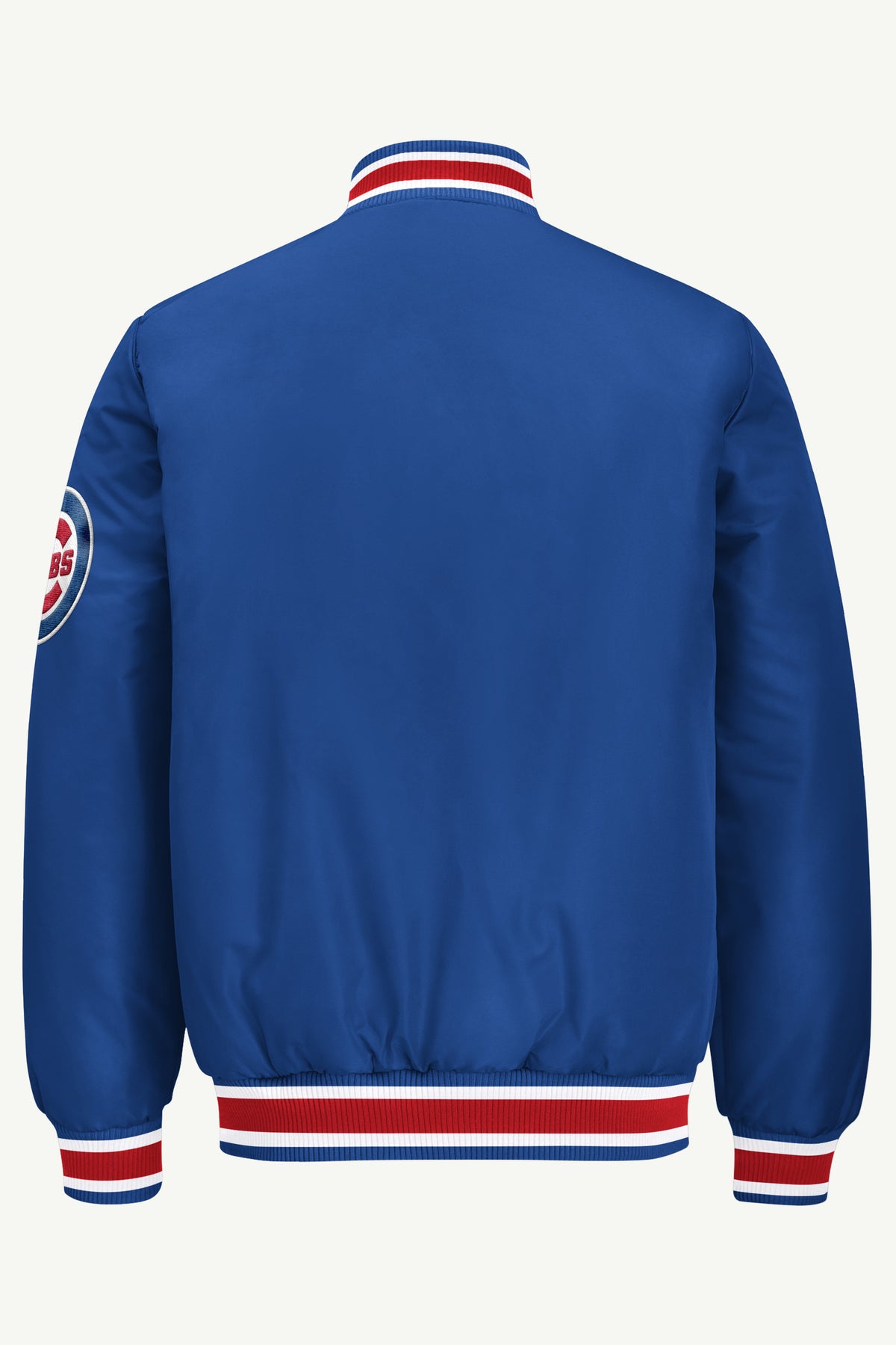 MENS CHICAGO CUBS ACROSS SATIN VARSITY JACKET View 3