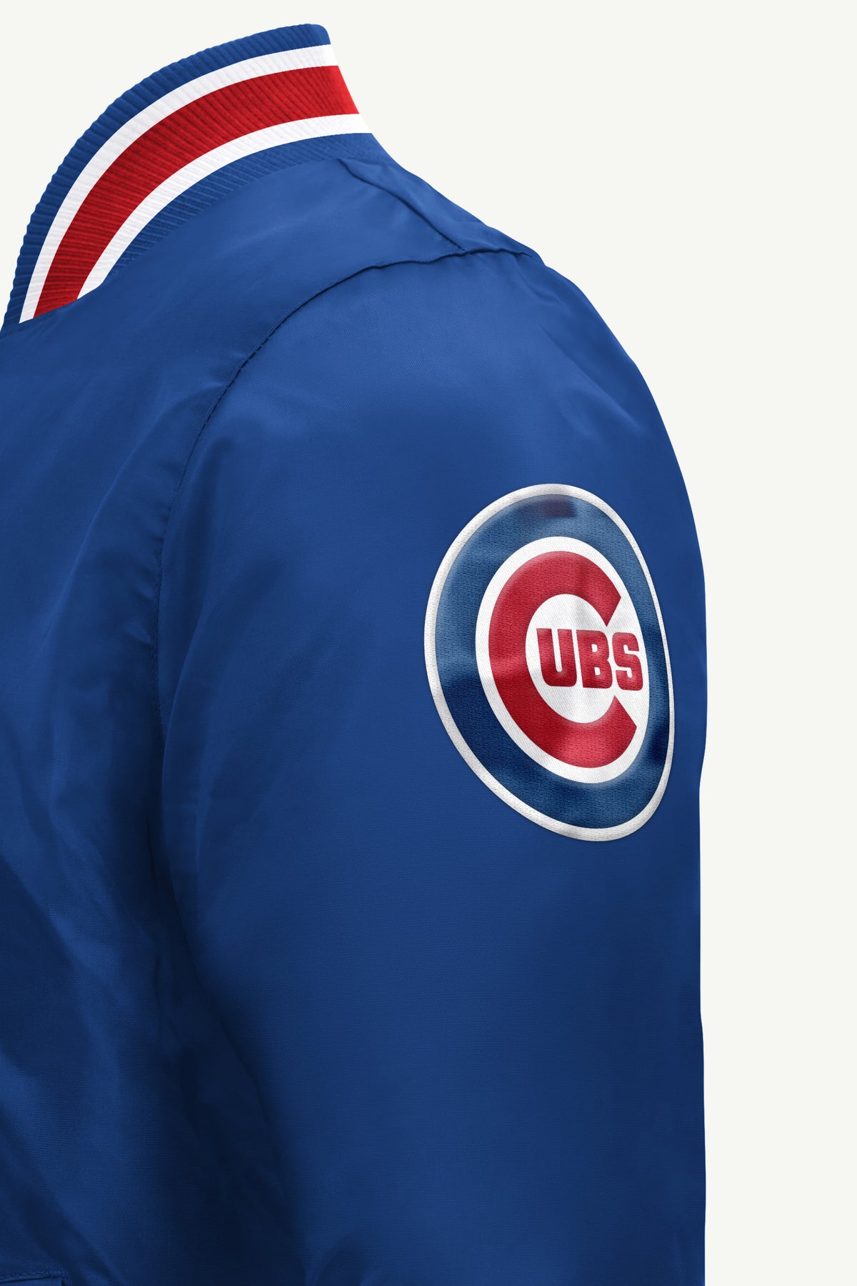MENS CHICAGO CUBS ACROSS SATIN VARSITY JACKET View 4