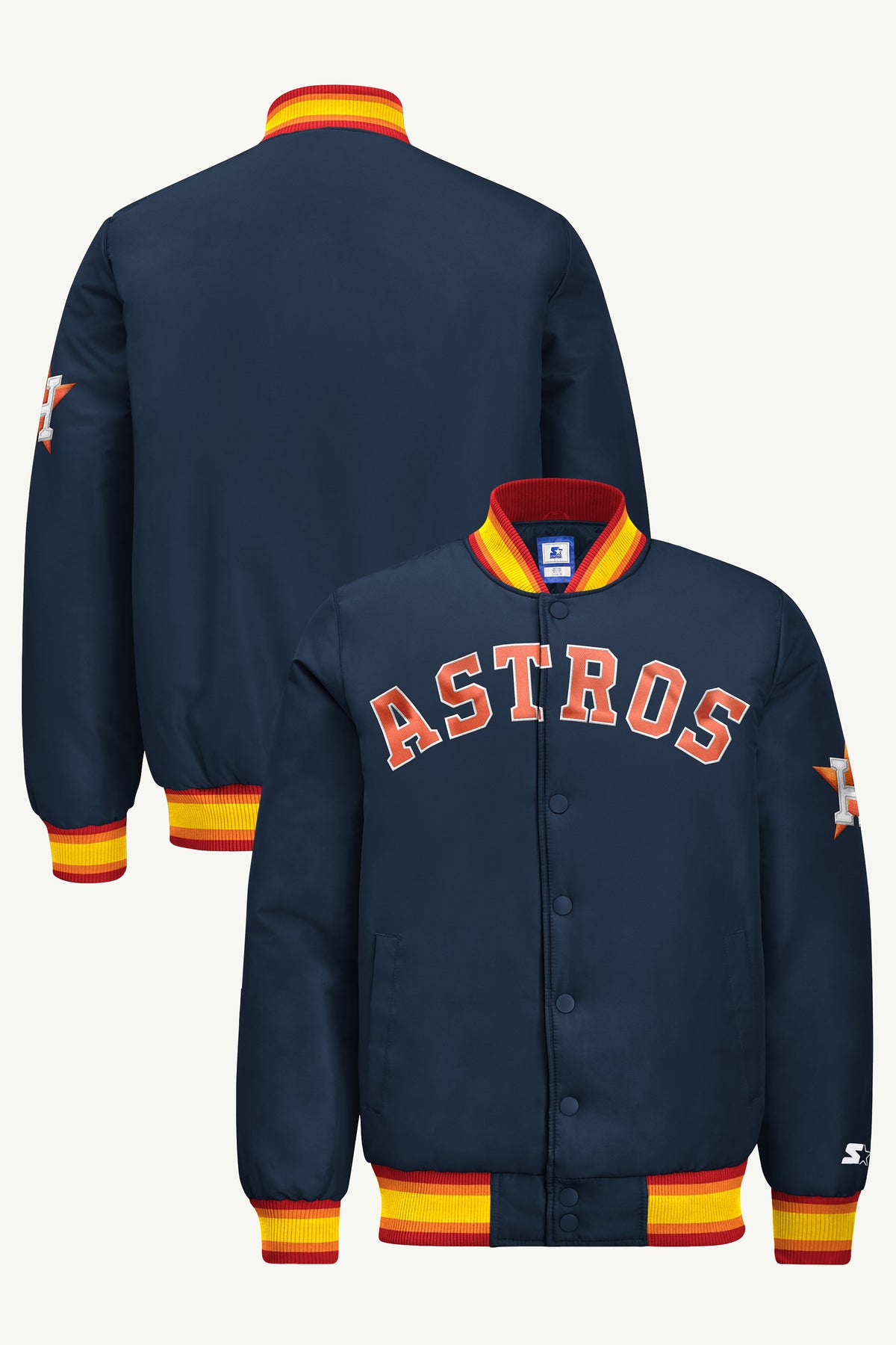 MENS HOUSTON ASTROS ACROSS SATIN VARSITY JACKET View 1