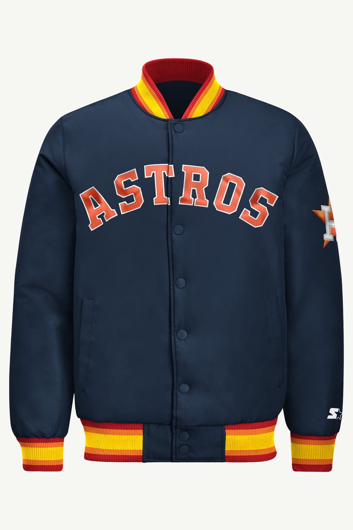 MENS HOUSTON ASTROS ACROSS SATIN VARSITY JACKET View 2