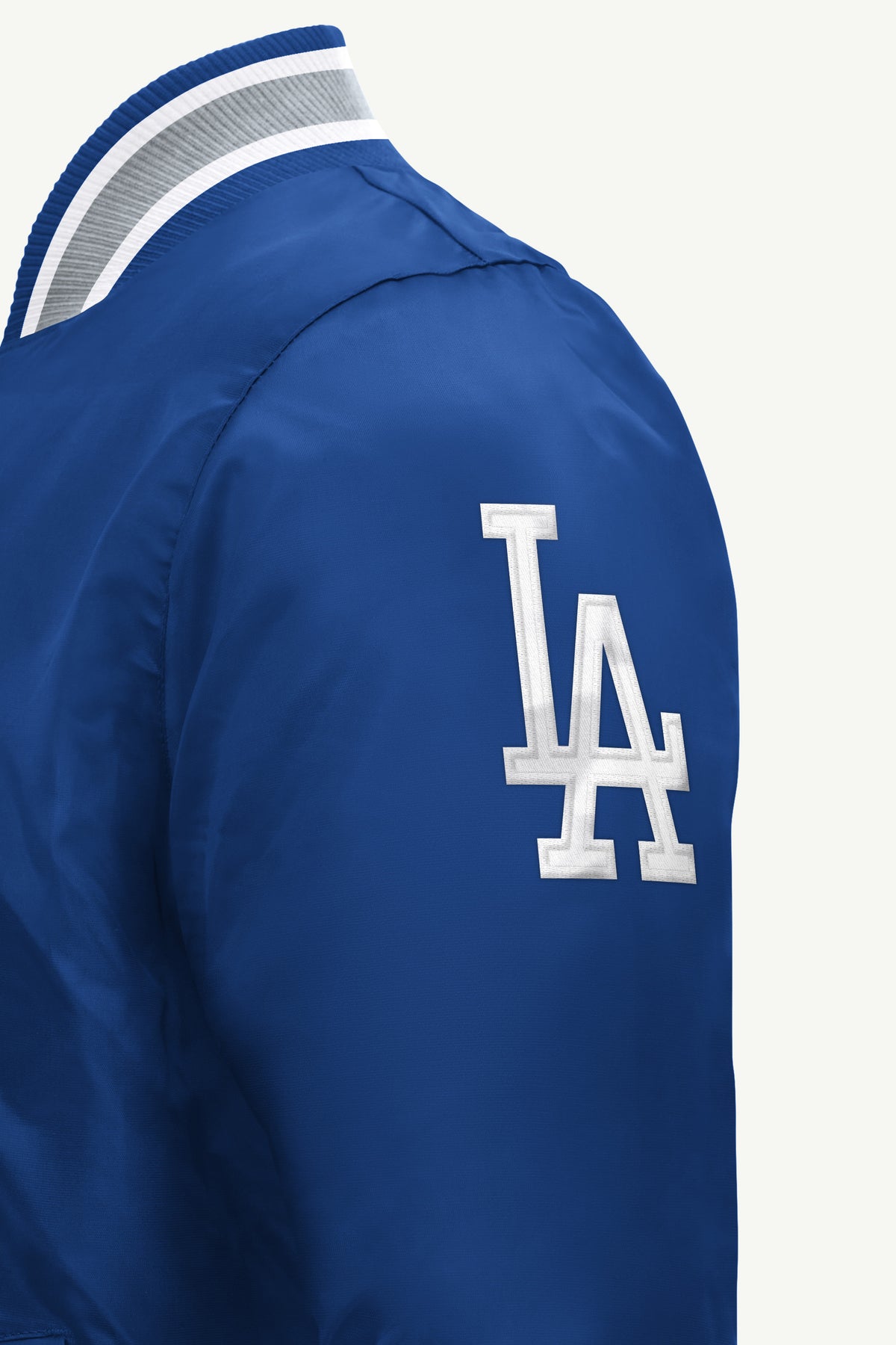 MENS LOS ANGELES DODGERS ACROSS SATIN VARSITY JACKET View 4 | Los Angeles Dodgers