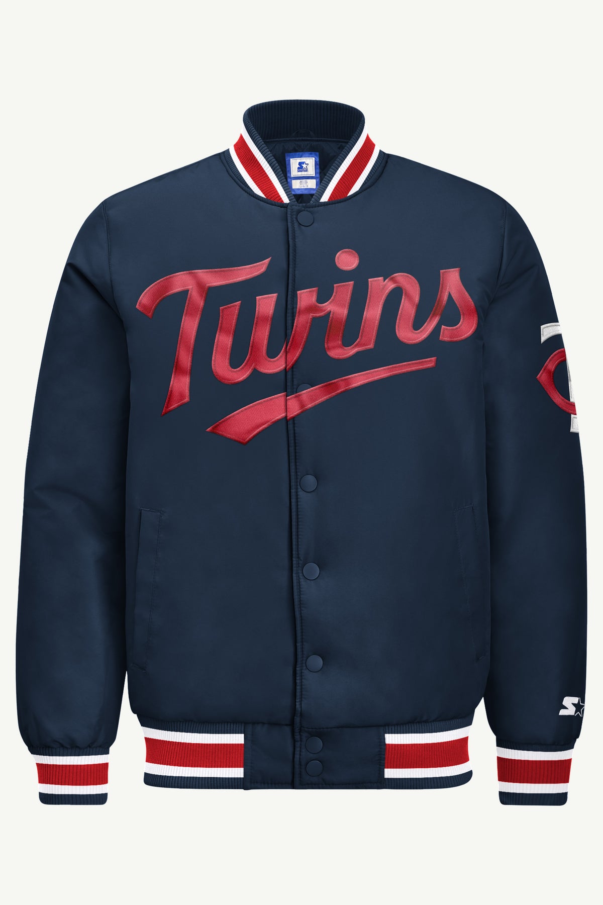 MENS MINNESOTA TWINS ACROSS SATIN VARSITY JACKET View 2 | Minnesota Twins