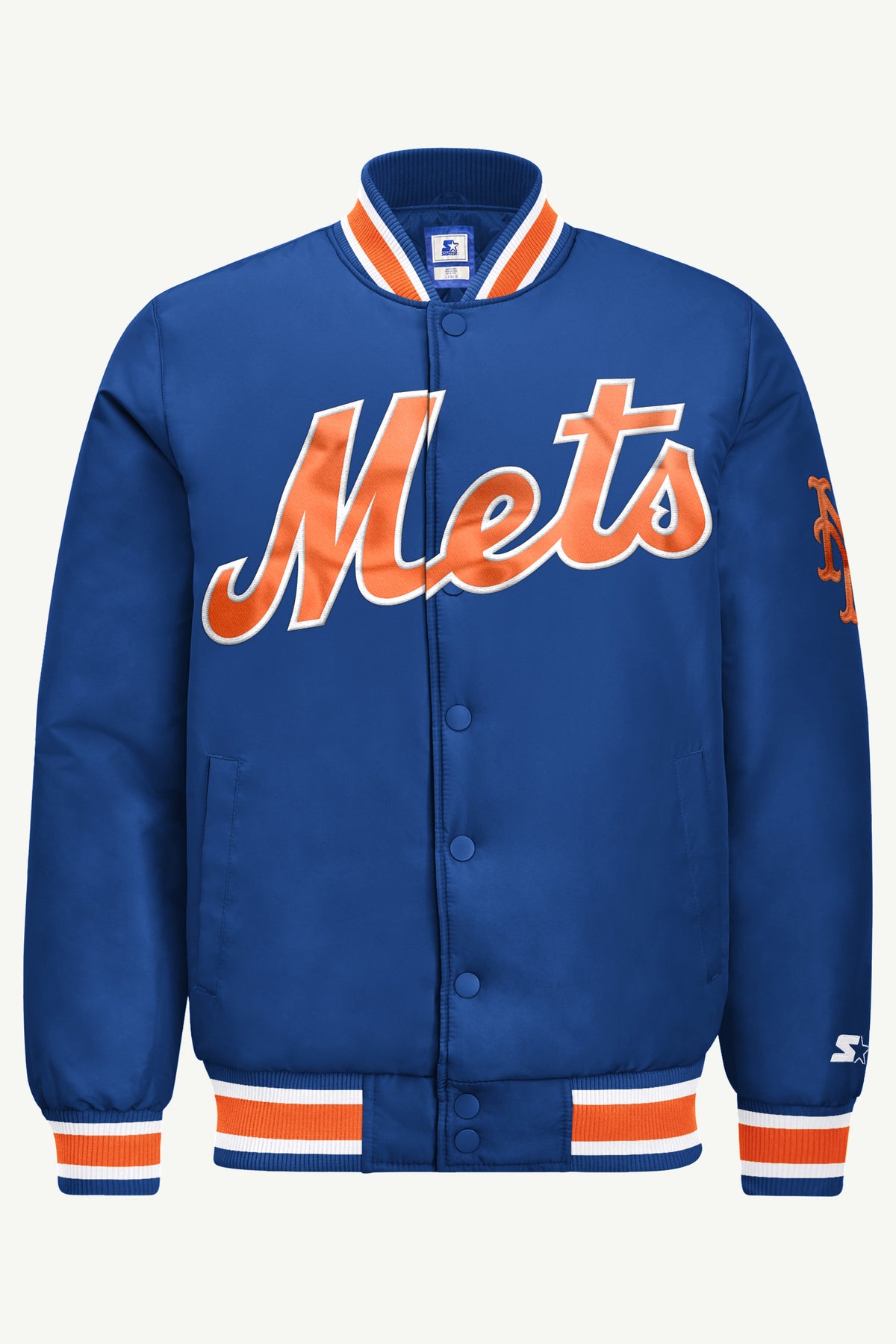 MENS NEW YORK METS ACROSS SATIN VARSITY JACKET View 2