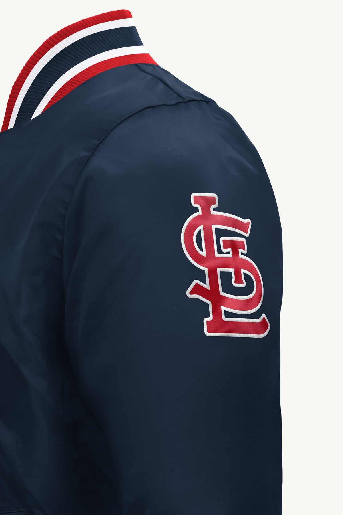 MENS ST. LOUIS CARDINALS ACROSS SATIN VARSITY JACKET View 4