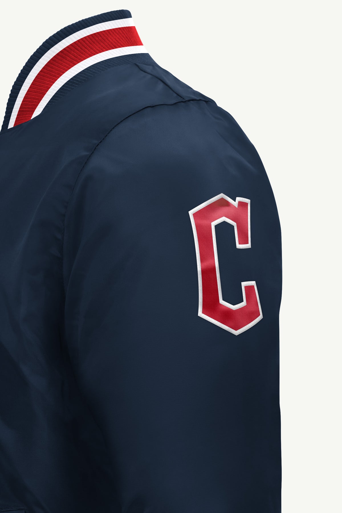 MENS CLEVELAND GUARDIANS ACROSS SATIN VARSITY JACKET View 4