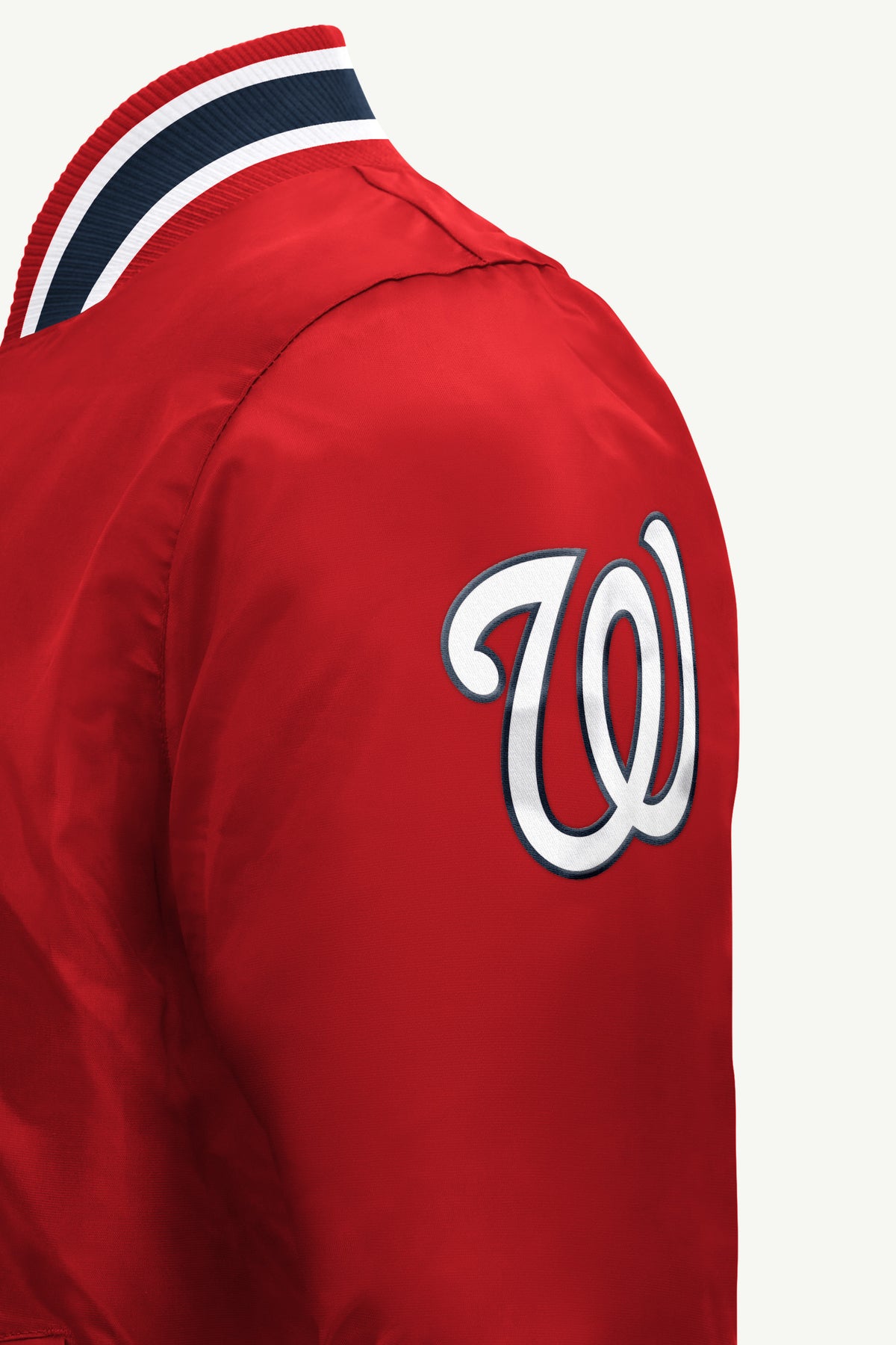 MENS WASHINGTON NATIONALS ACROSS SATIN VARSITY JACKET View 4