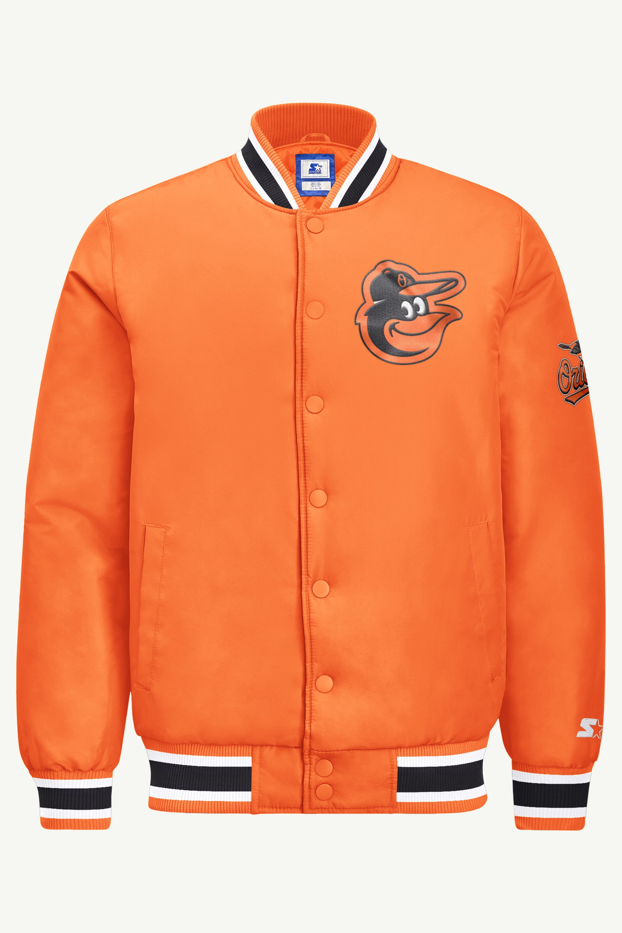 MENS BALTIMORE ORIOLES GAME DAY SATIN VARSITY JACKET View 2