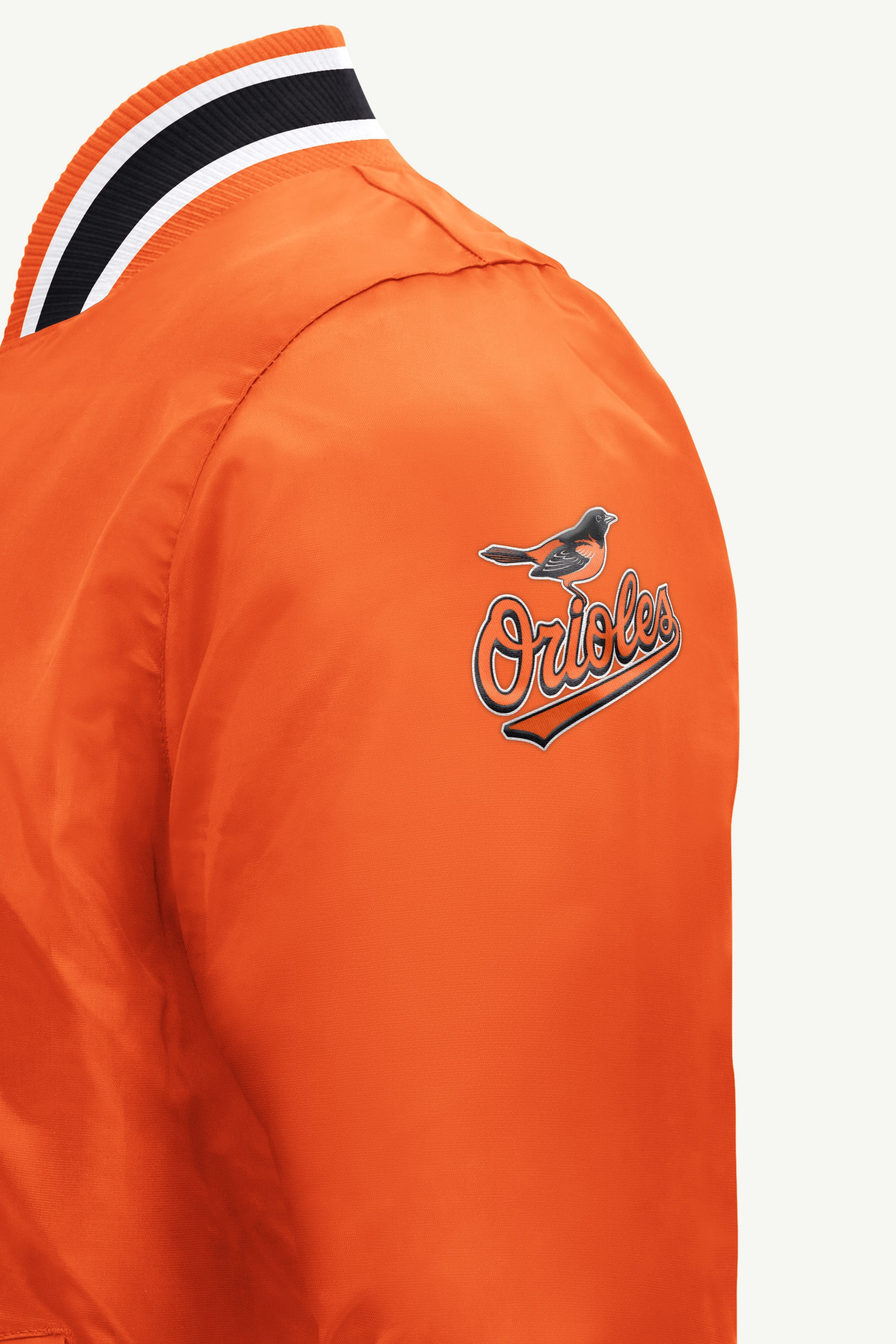 MENS BALTIMORE ORIOLES GAME DAY SATIN VARSITY JACKET View 4