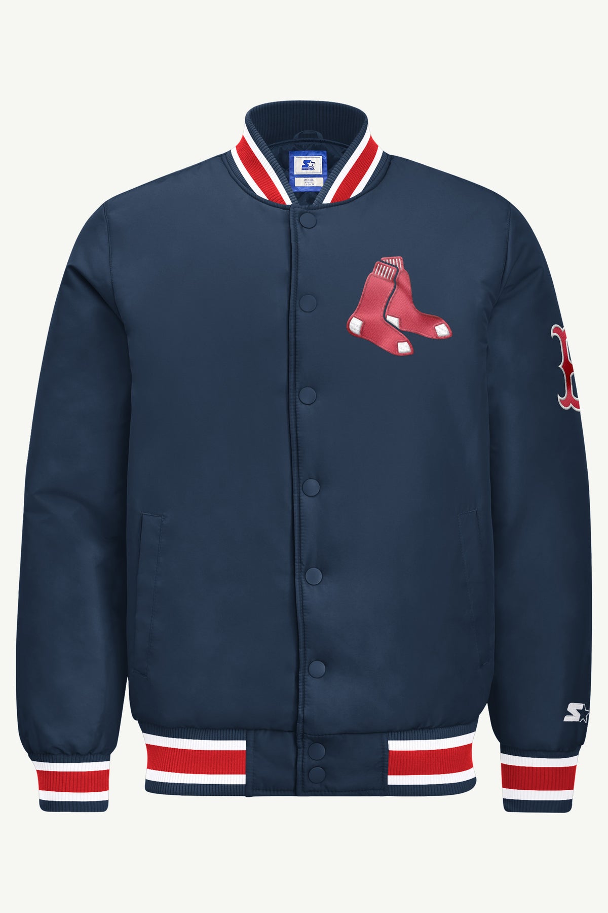 MENS BOSTON RED SOX GAME DAY SATIN VARSITY JACKET View 2