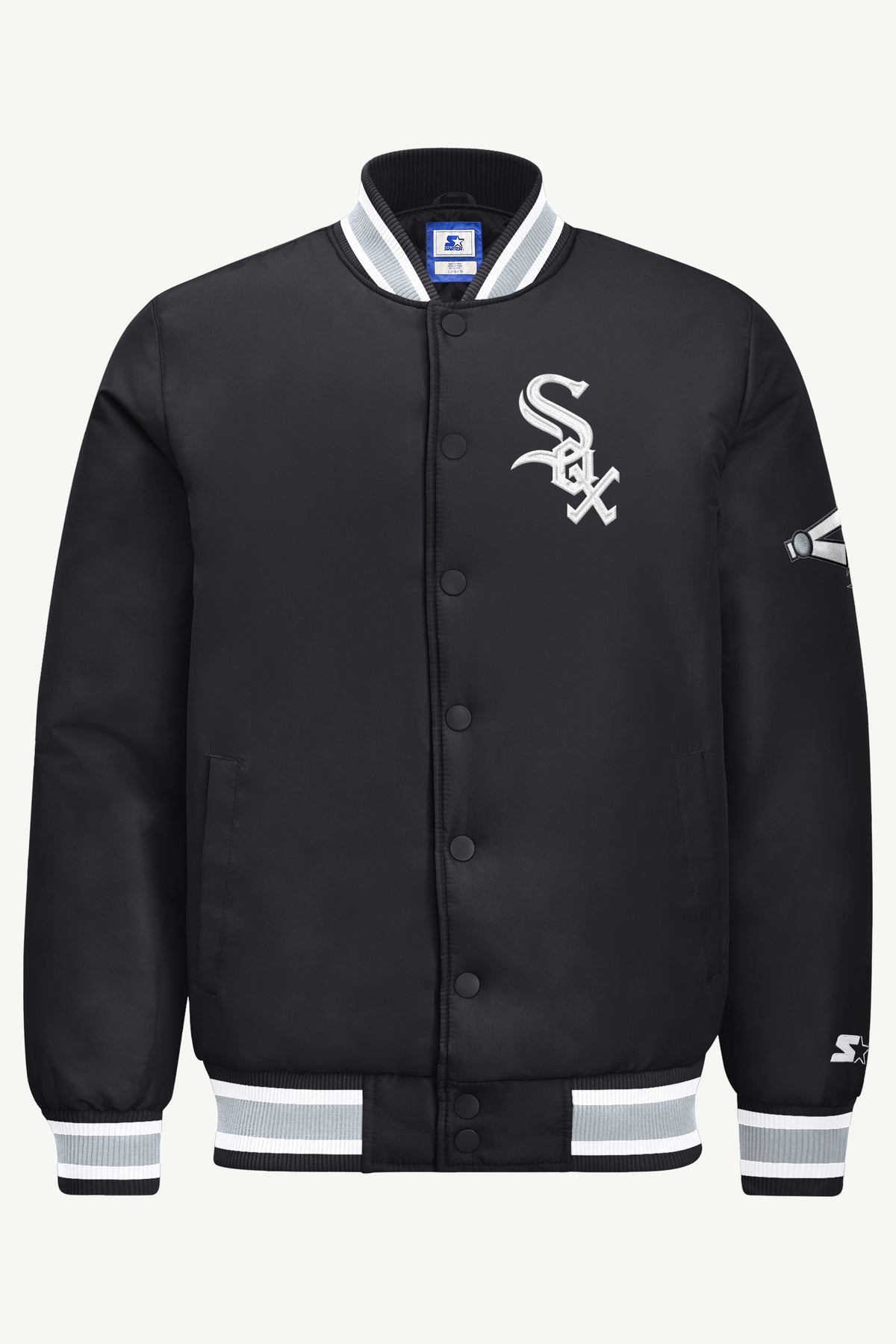 MENS CHICAGO WHITE SOX GAME DAY SATIN VARSITY JACKET View 2