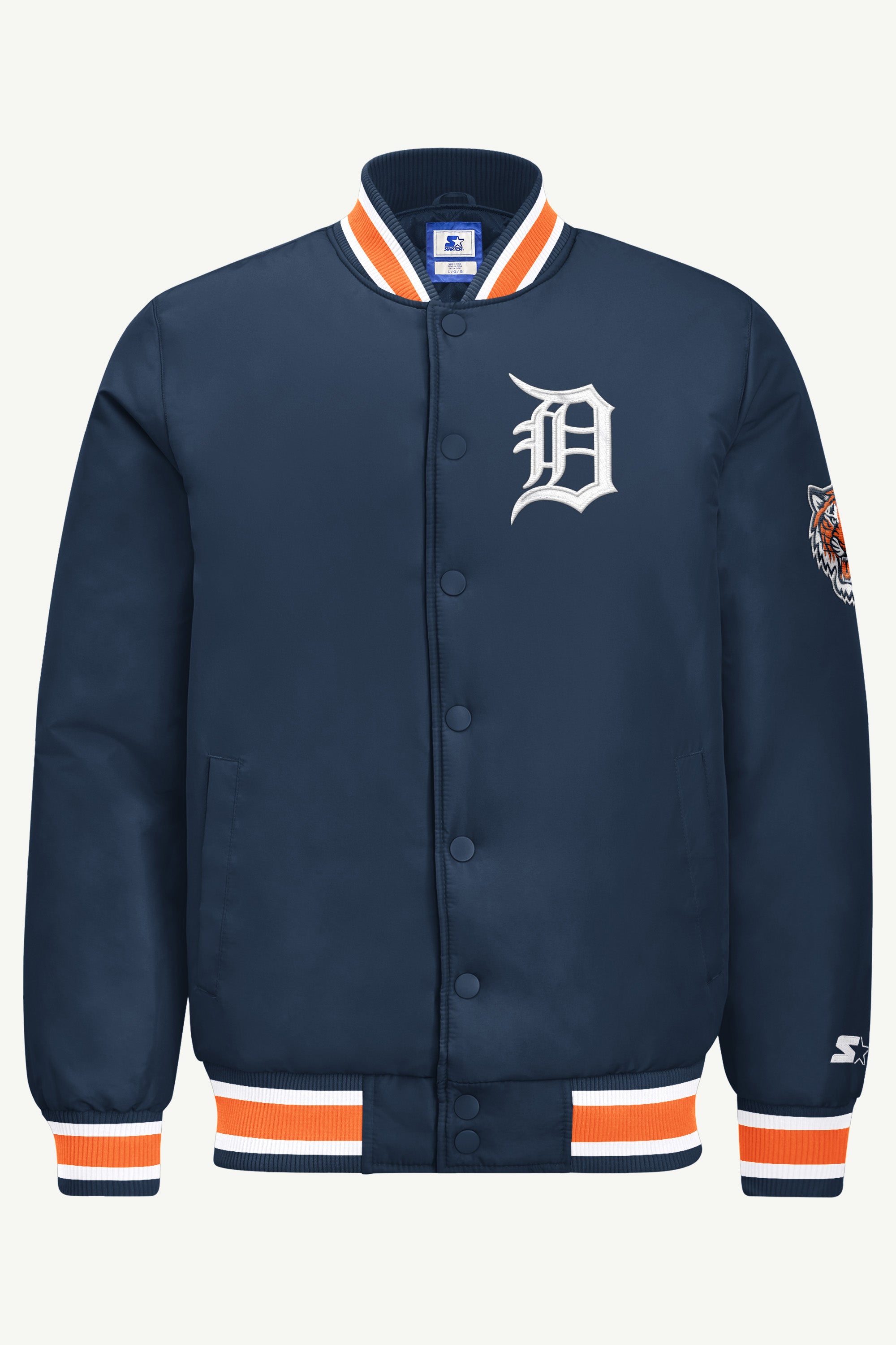 MENS DETROIT TIGERS GAME DAY SATIN VARSITY JACKET View 2