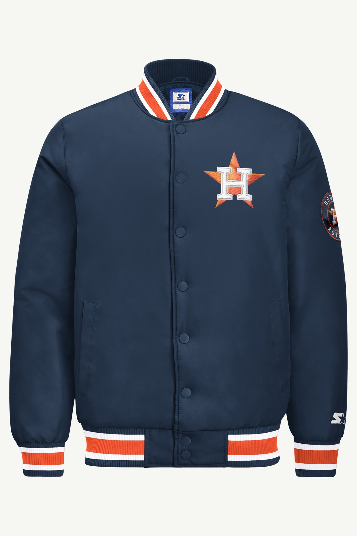 MENS HOUSTON ASTROS GAME DAY SATIN VARSITY JACKET View 2