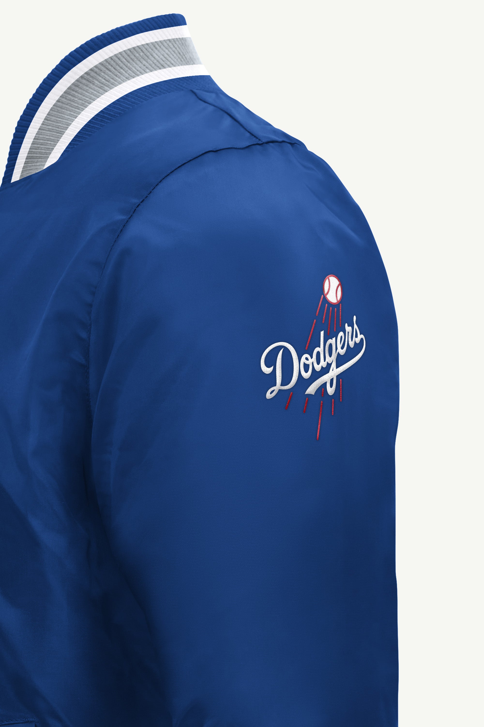 MENS LOS ANGELS DODGERS GAME DAY SATIN VARSITY JACKET View 4
