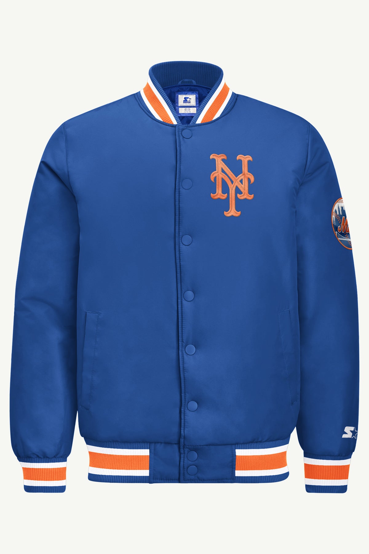 MENS NEW YORK METS GAME DAY SATIN VARSITY JACKET View 2