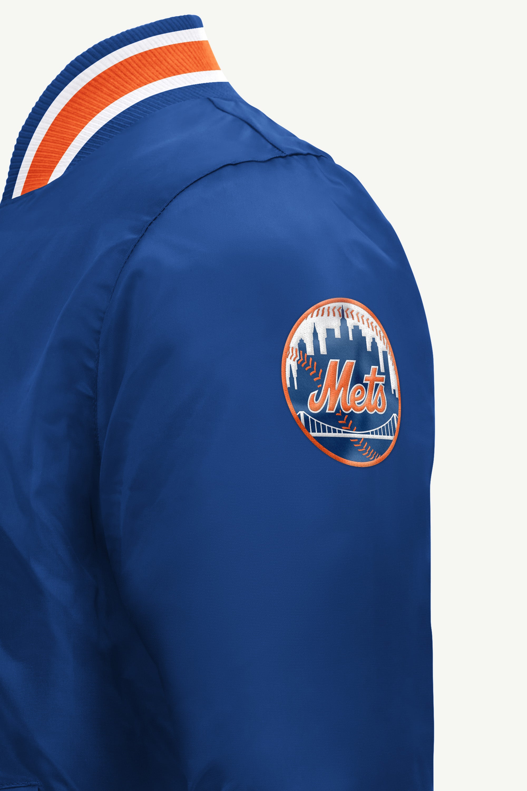 MENS NEW YORK METS GAME DAY SATIN VARSITY JACKET View 4