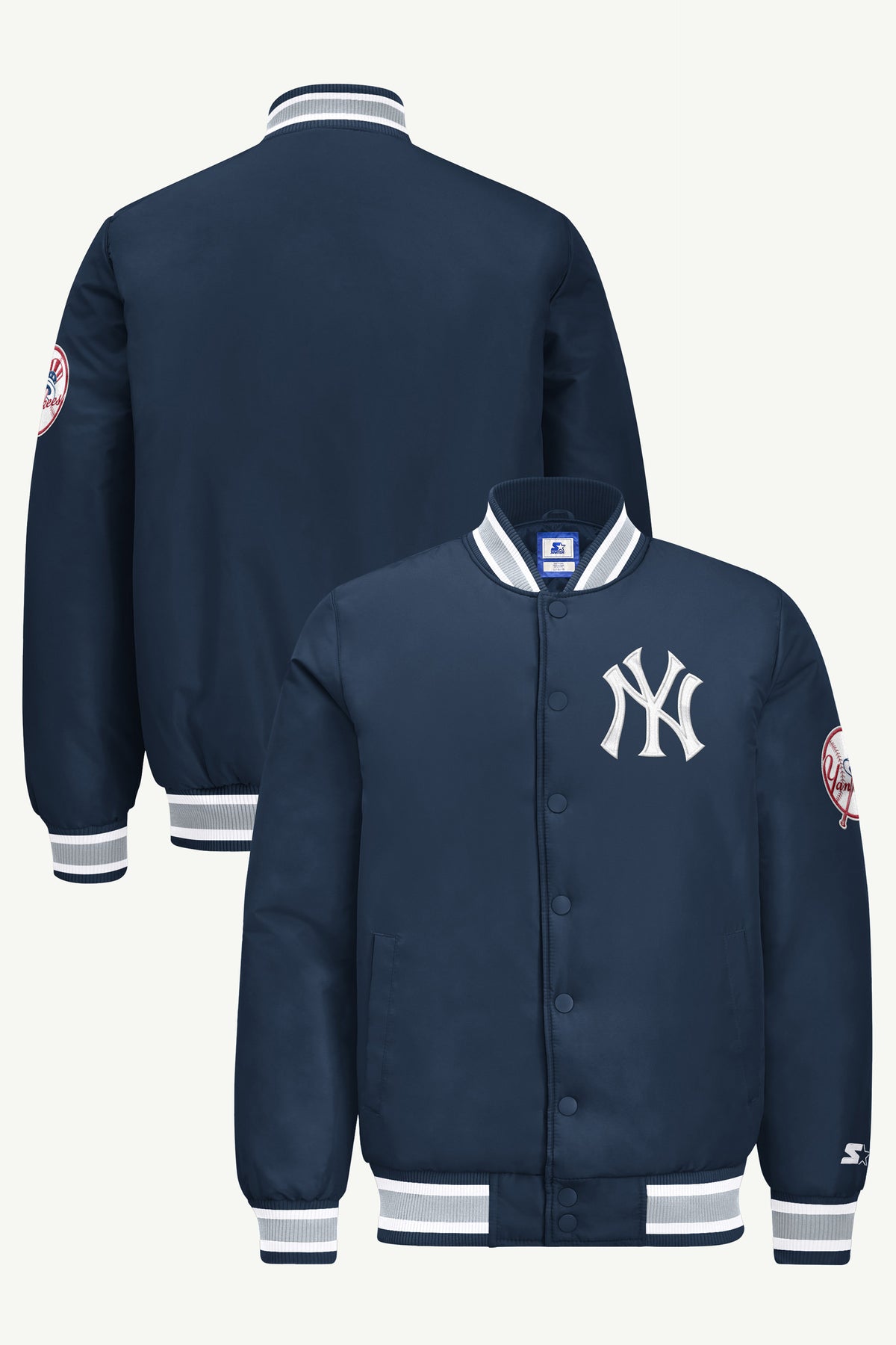 MENS NEW YORK YANKEES GAME DAY SATIN VARSITY JACKET View 1