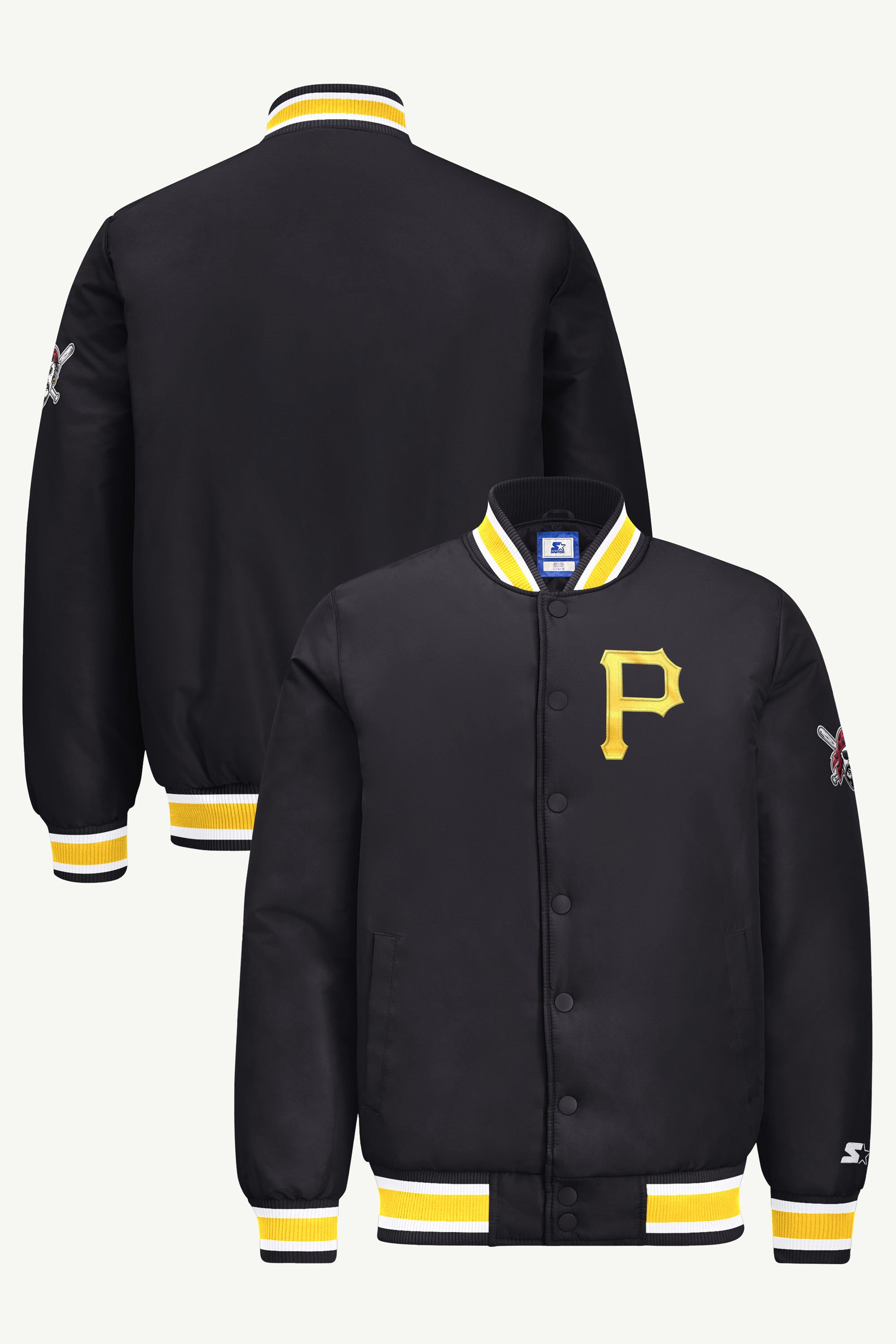 MENS PITTSBURGH PIRATES GAME DAY SATIN VARSITY JACKET View 1
