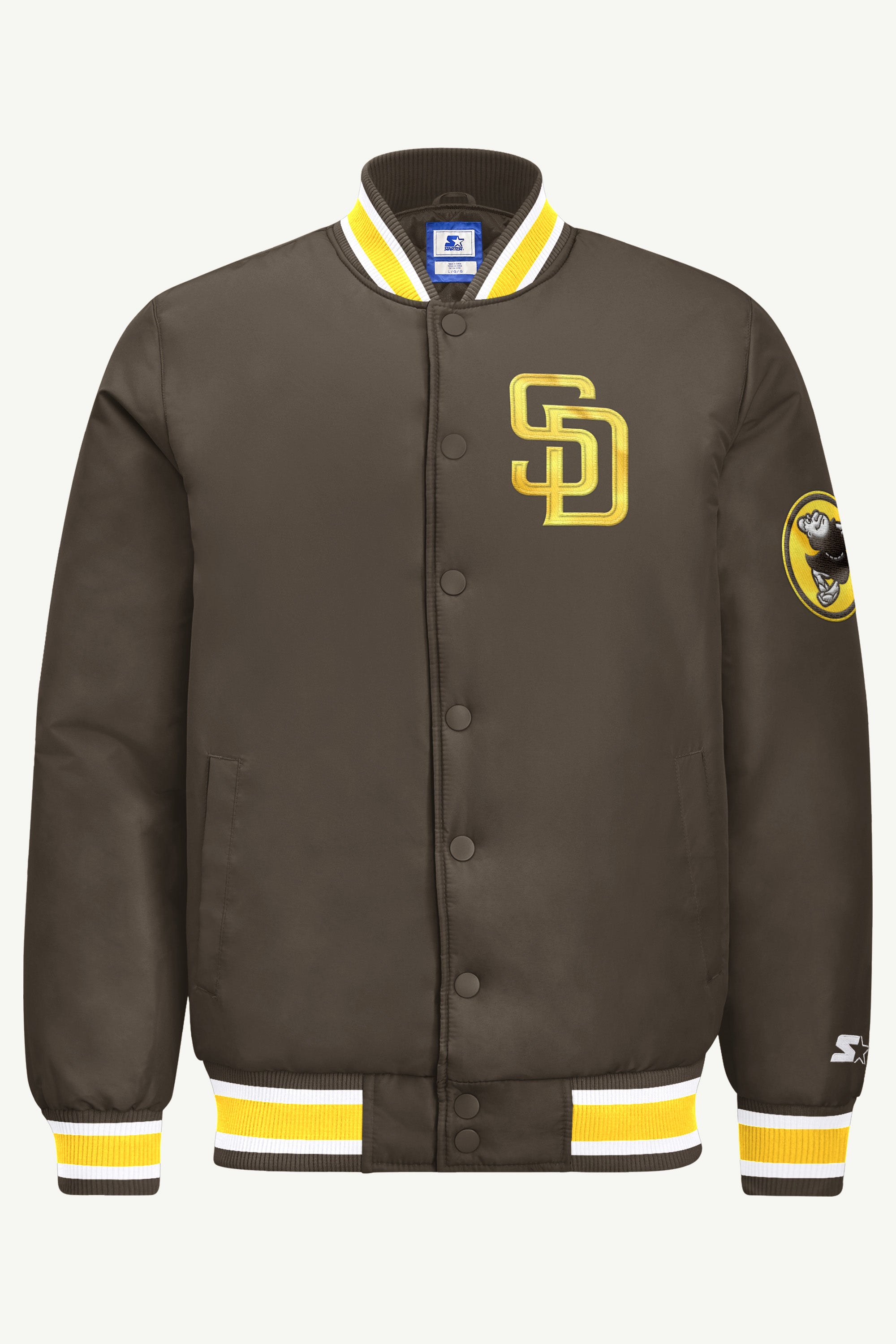 MENS SAN DEIGO PADRES GAME DAY SATIN VARSITY JACKET View 2