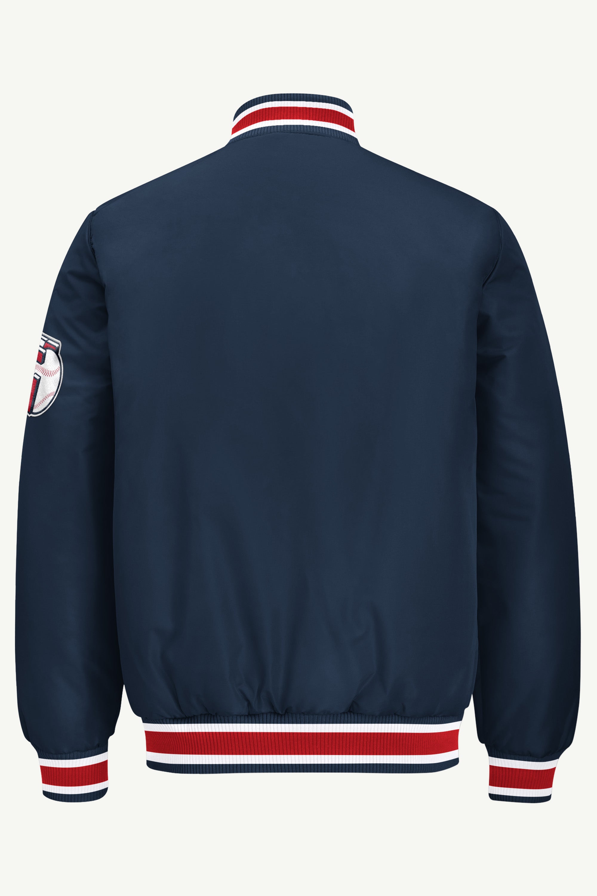 MENS CLEVELAND GUARDIANS GAME DAY SATIN VARSITY JACKET View 3